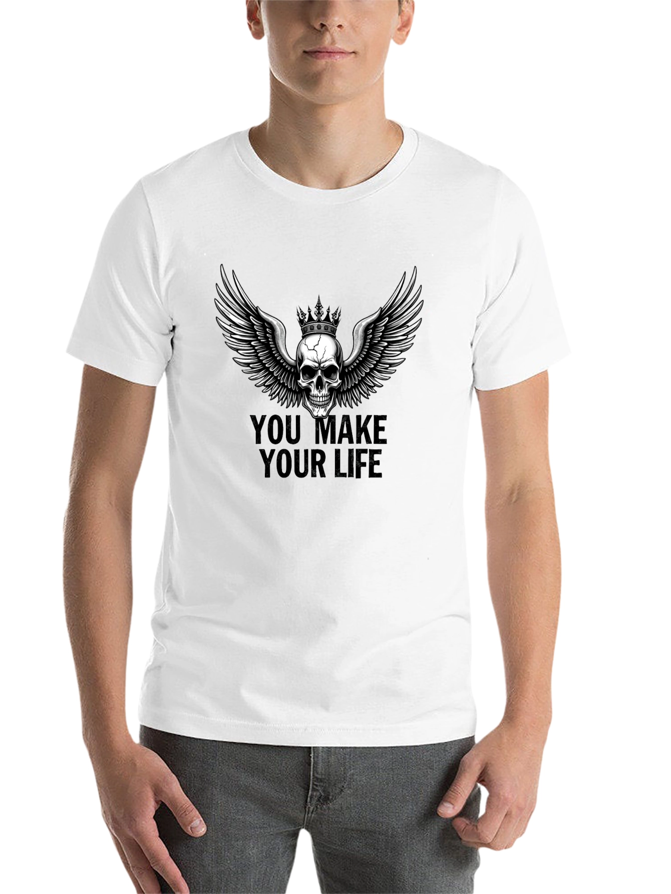 Black Skull Wings Graphic Tee - You Make Your Life view 14