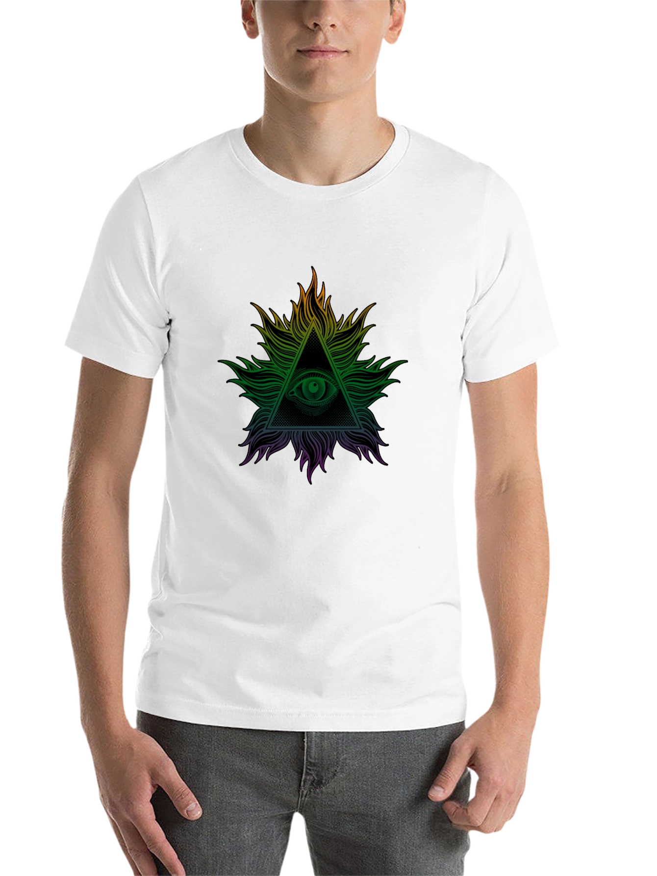 Black All Seeing Eye Graphic Tee - Illuminati Design view 14