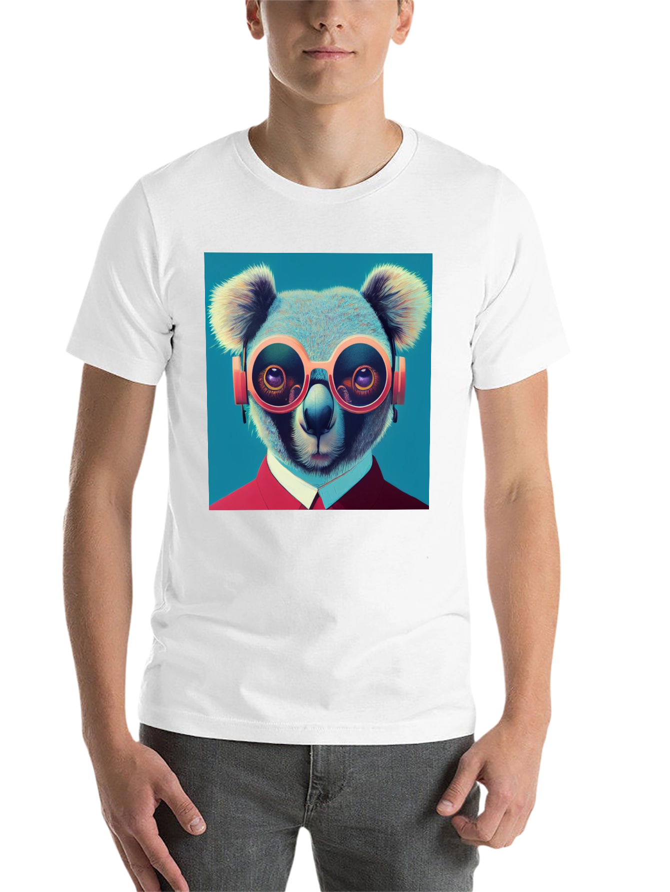 Black Koala in Specs Graphic Tee - Unique Animal Design view 14