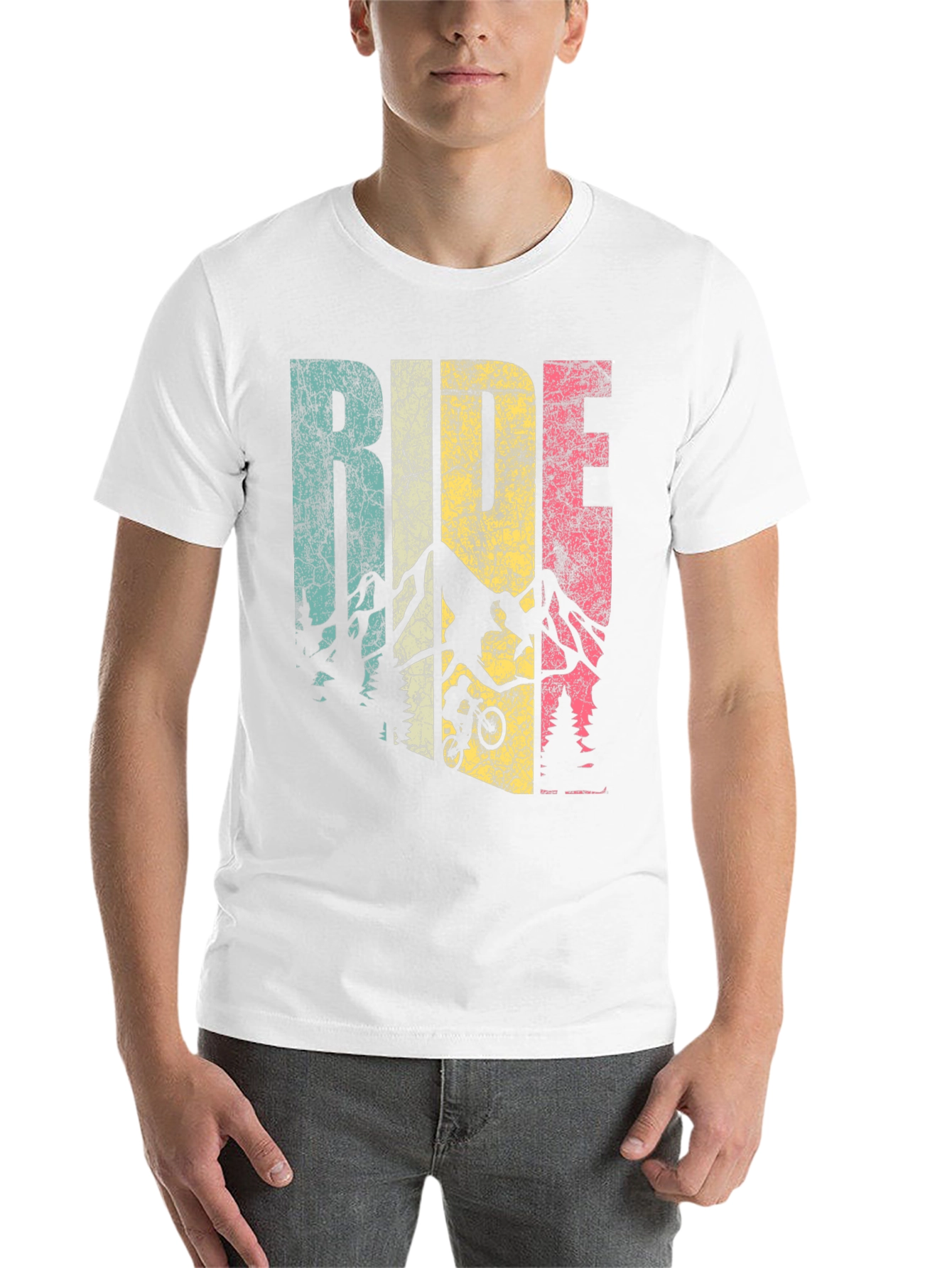 Black Retro Ride Mountain Bike Graphic Tee view 14