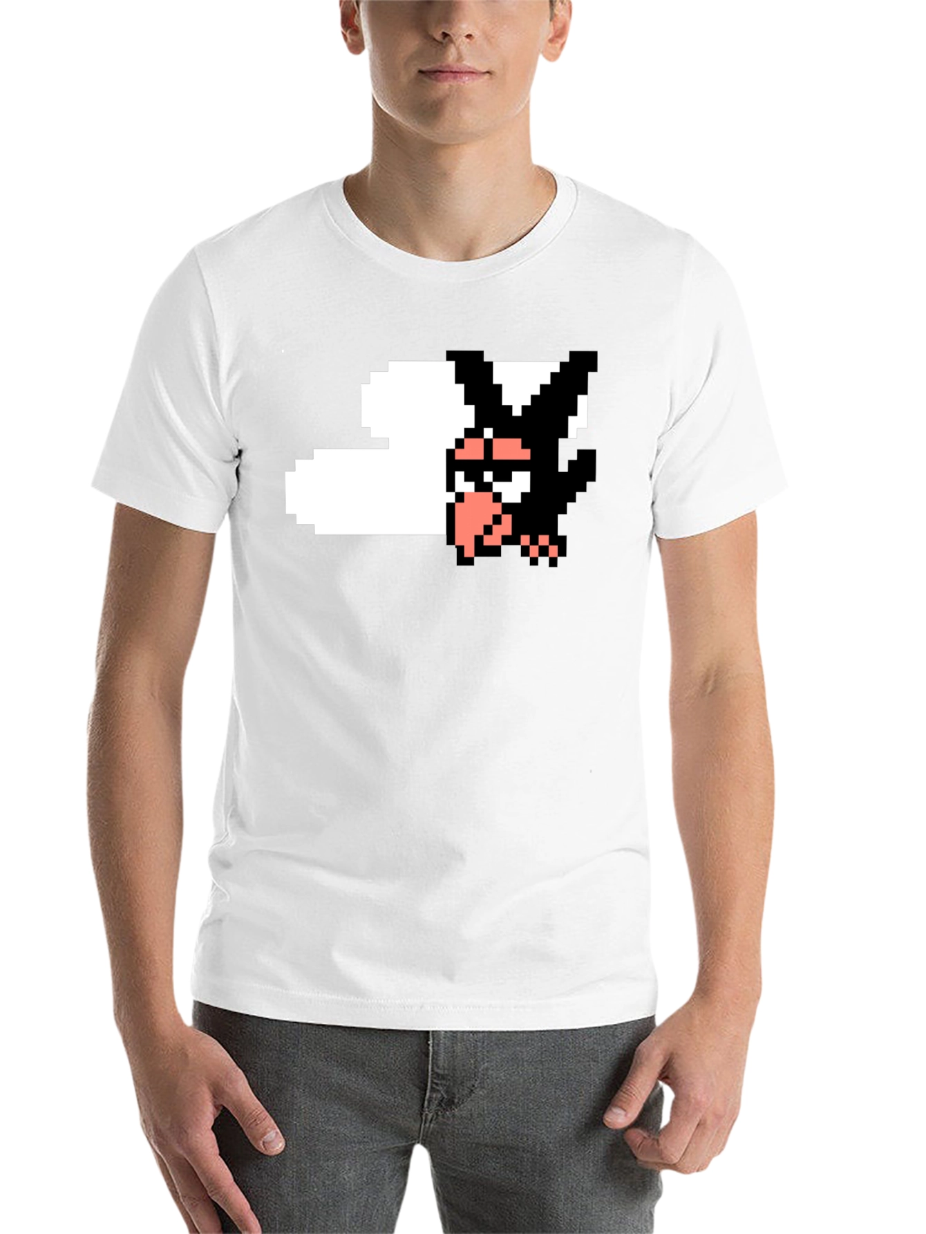 8-Bit Crow T-Shirt - Black Cotton Tee - 14