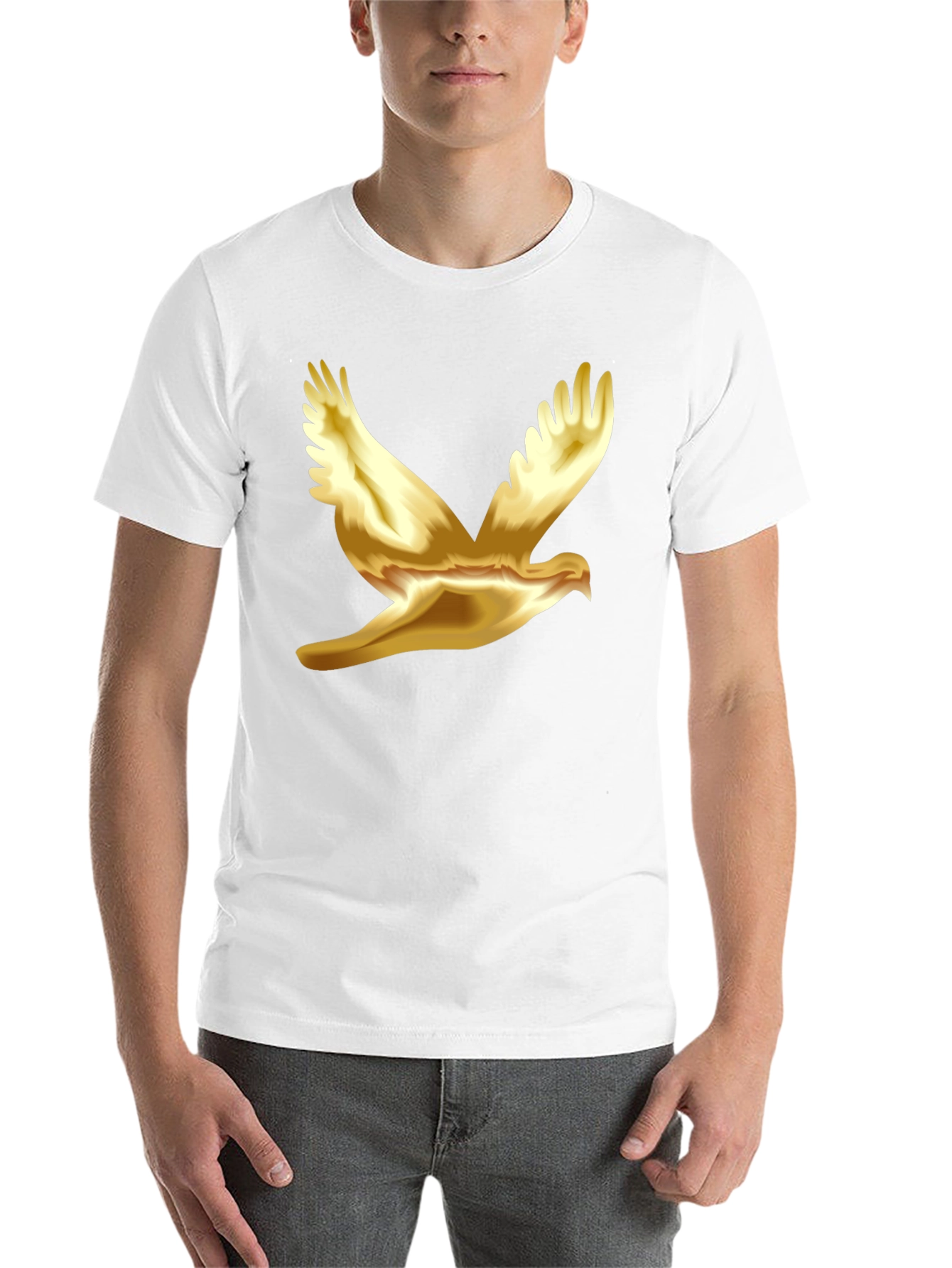 Black Golden Dove Graphic Black T-Shirt view 14