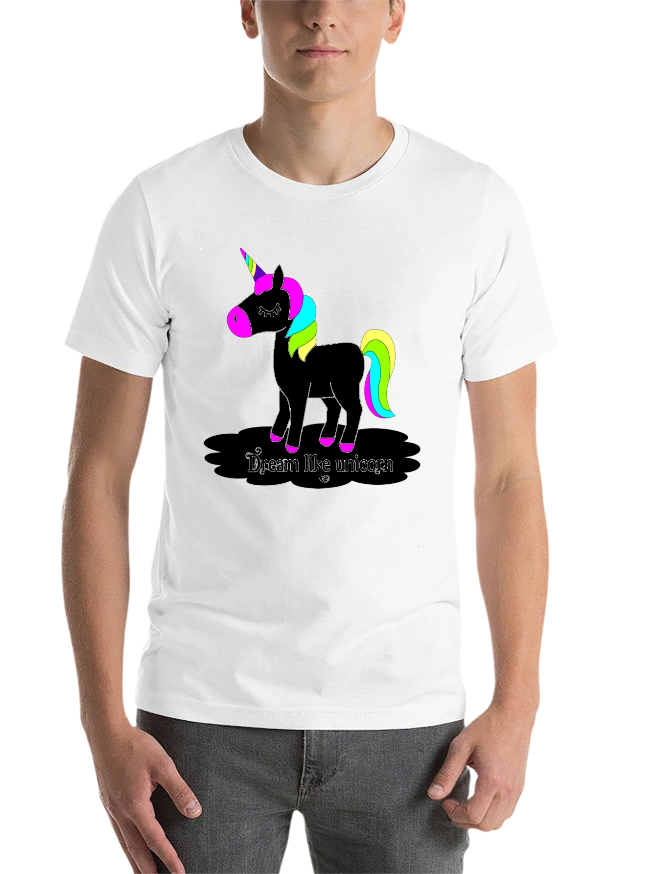 Black Dream Like Unicorn Black T-Shirt view 14