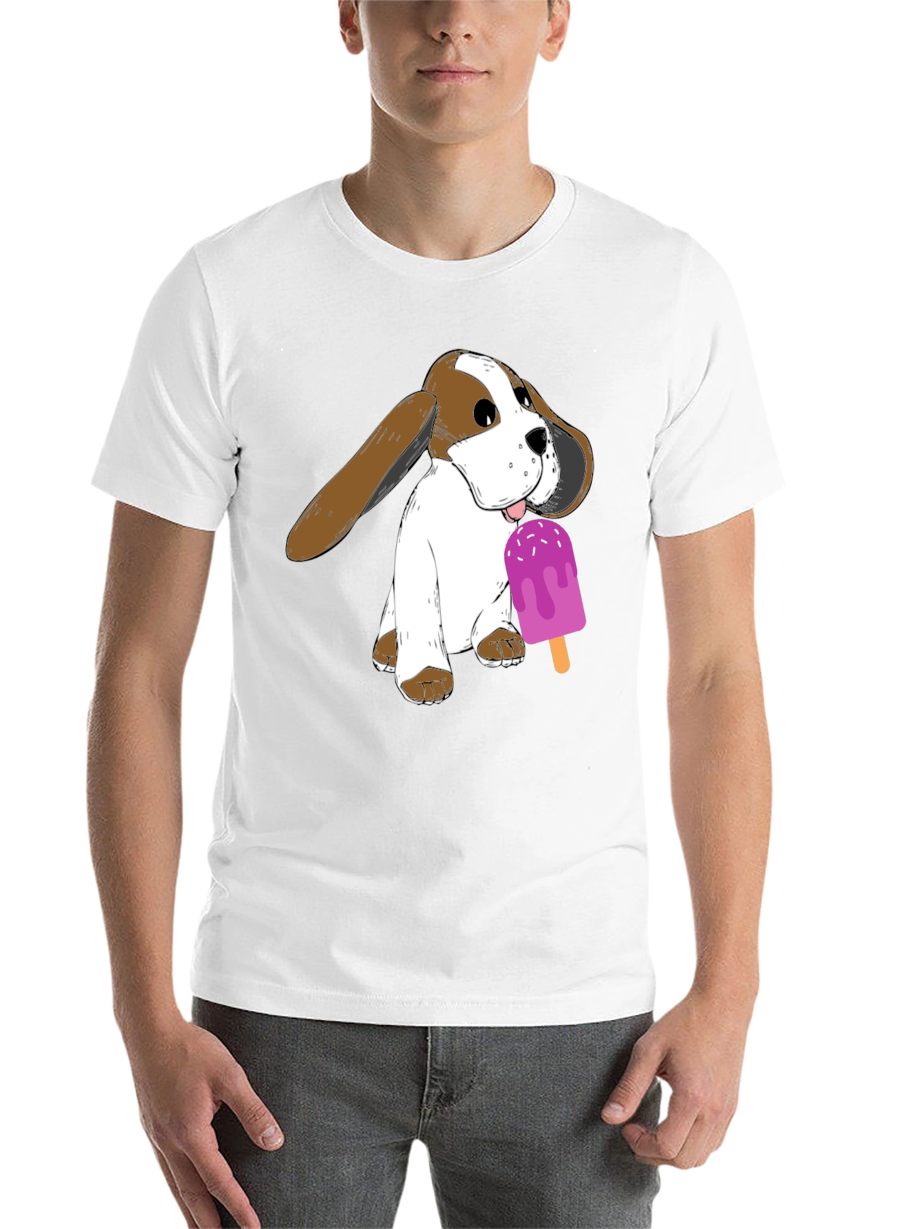 Black Dog with Popsicle Graphic T-Shirt - Black view 14