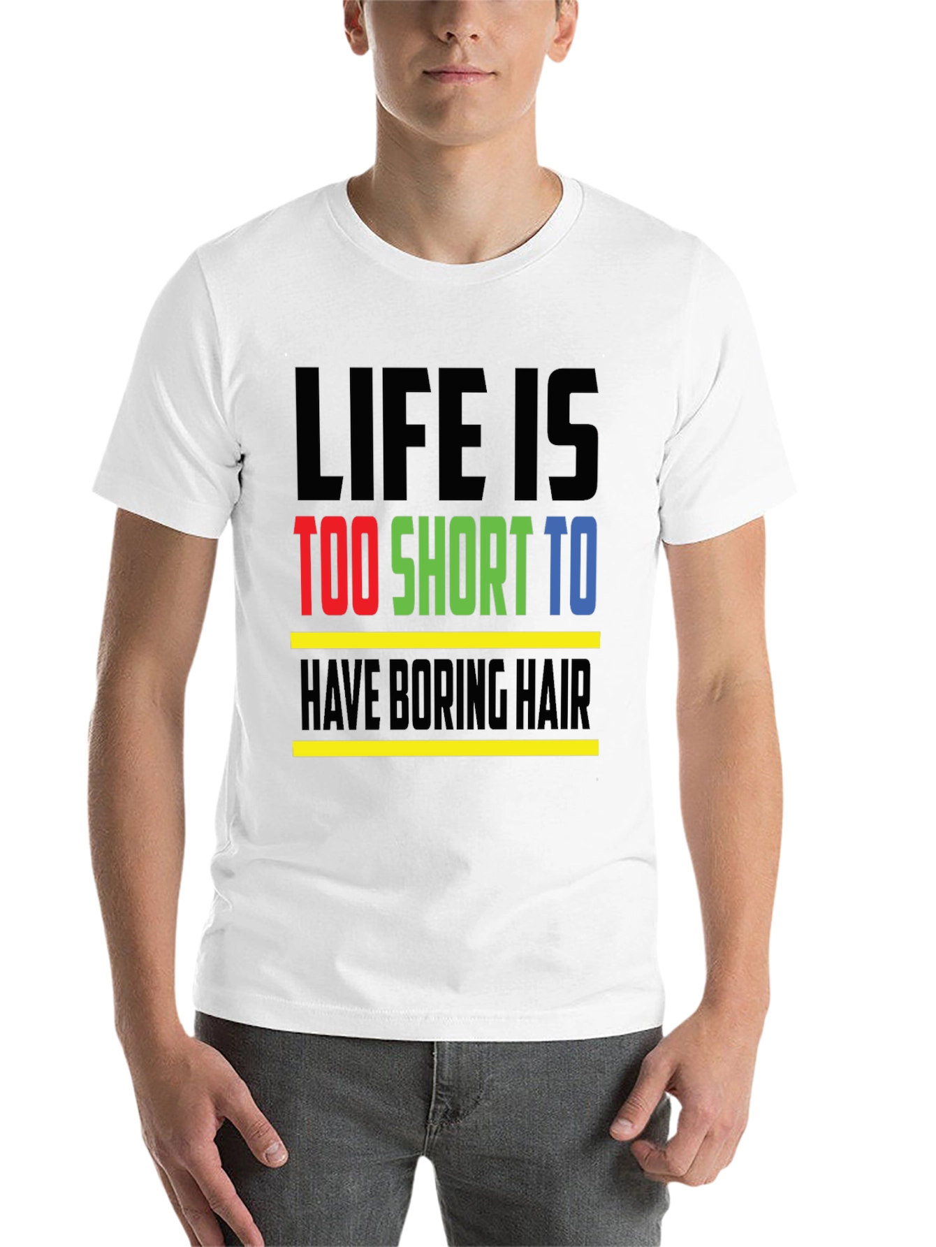 Black Life is Too Short T-Shirt - Funny Hair Statement Tee view 14