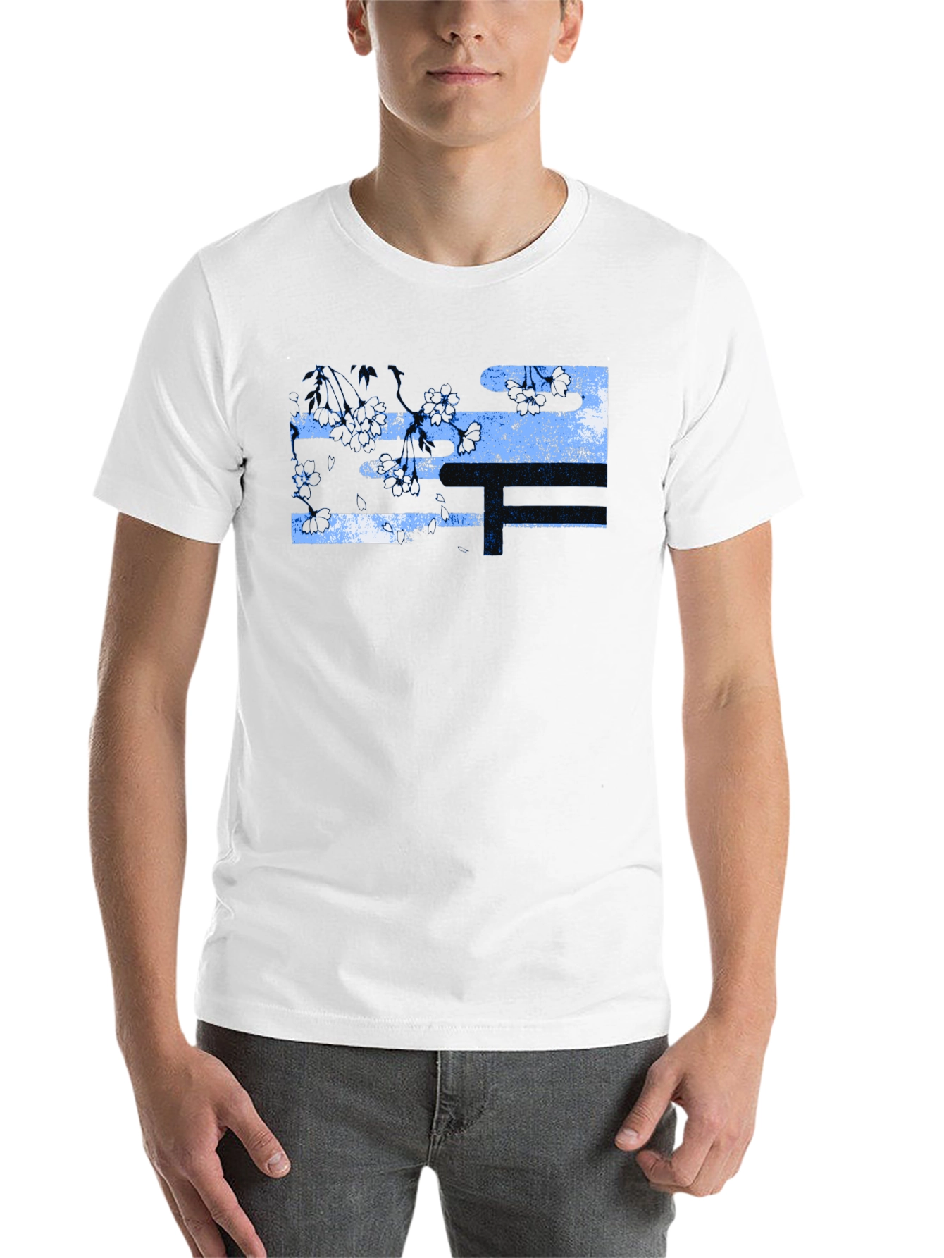 Black Black T-Shirt with Abstract Floral Design view 14