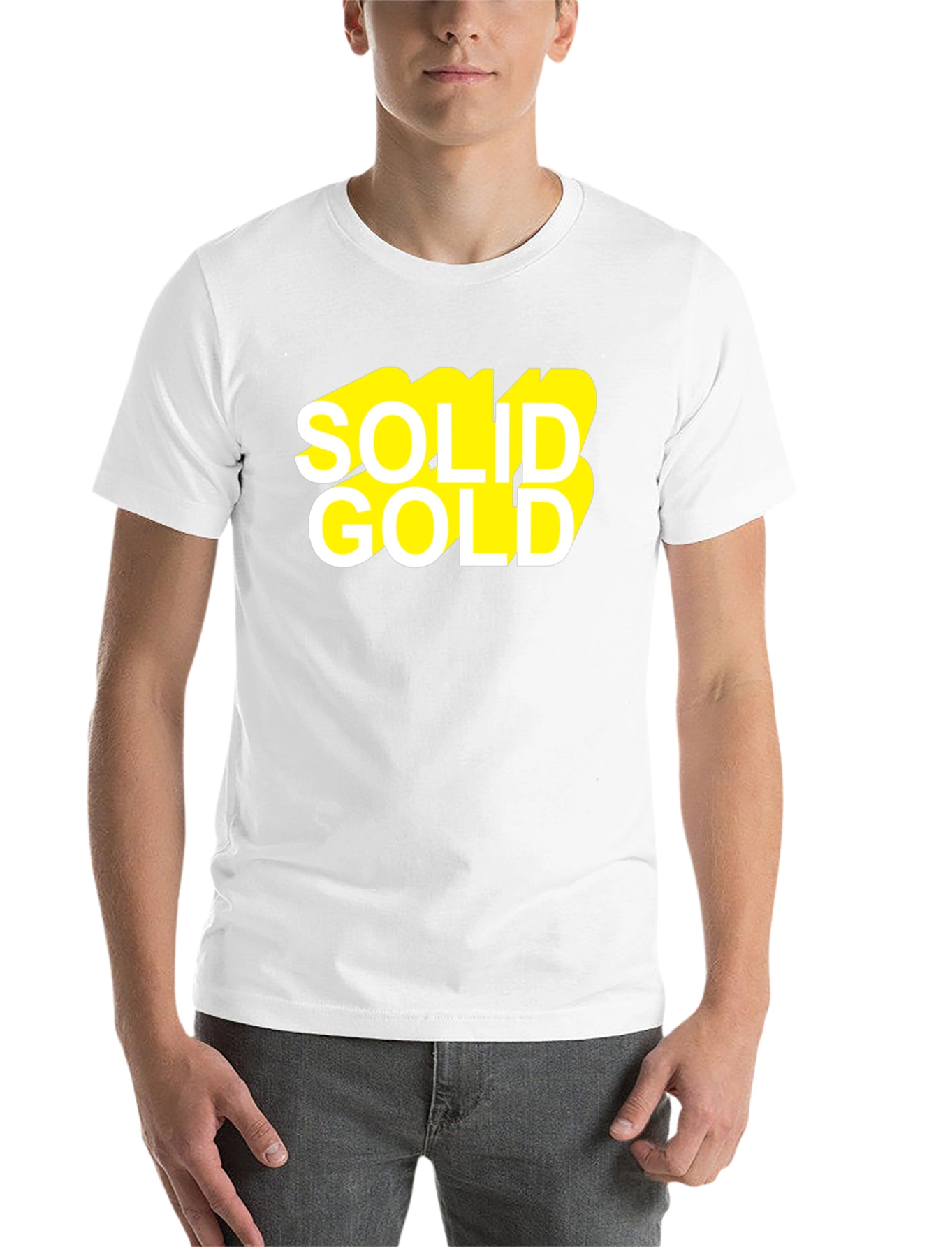 Black Solid Gold Graphic Black T-Shirt view 14