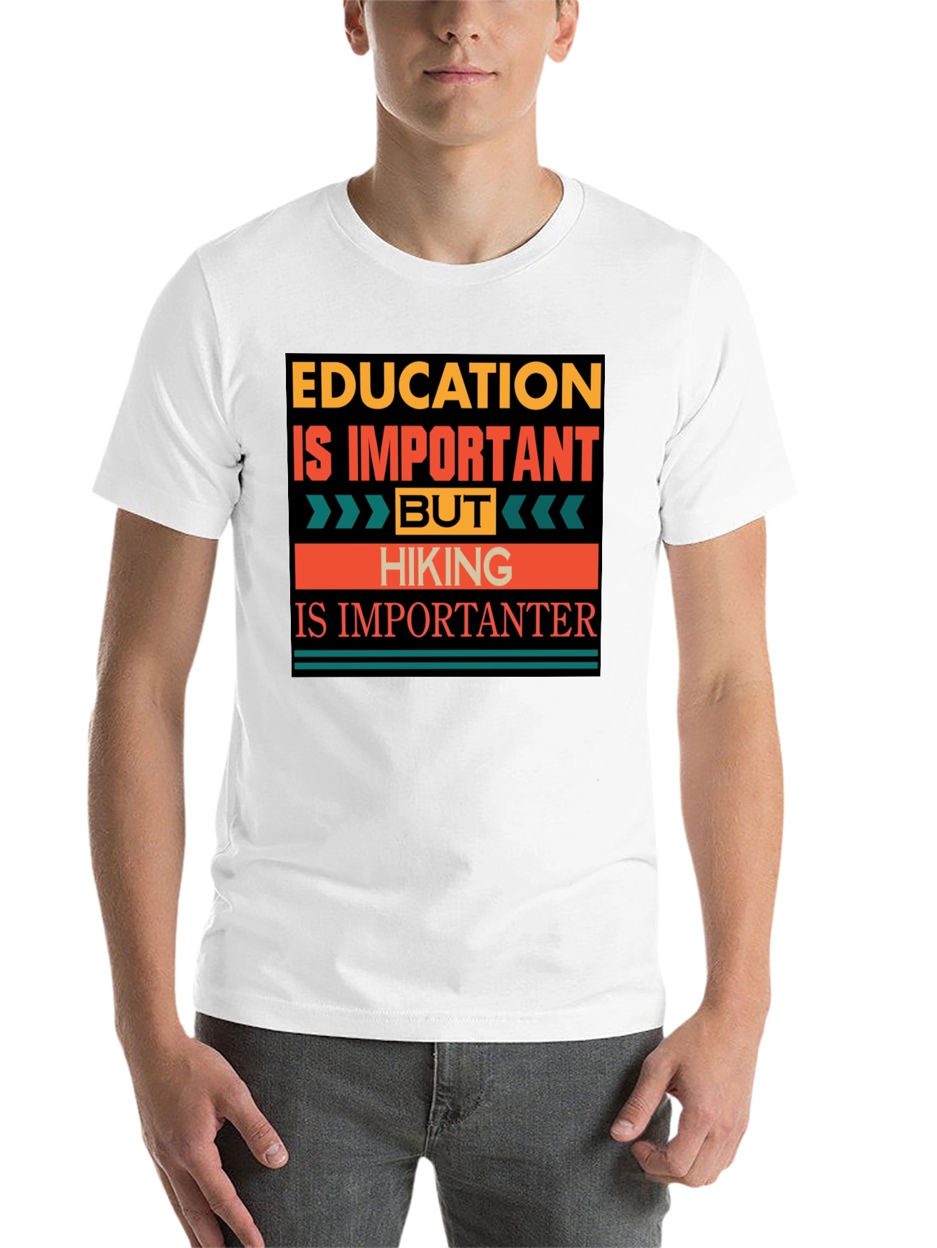 Black Education vs. Hiking Graphic Tee - Hiking is Importanter! view 14