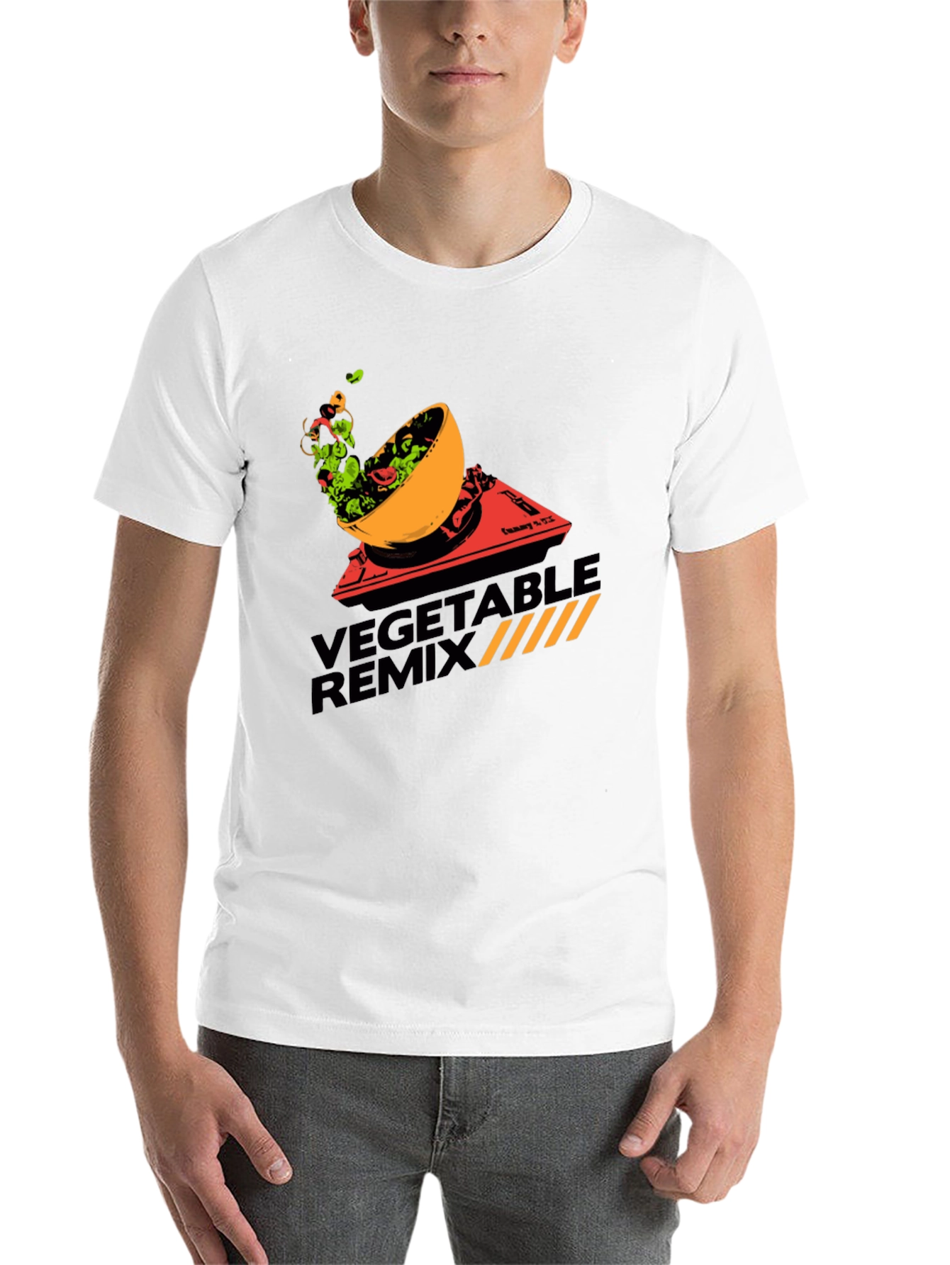 Black Vegetable Remix Graphic T-Shirt - Black Cotton Tee view 14