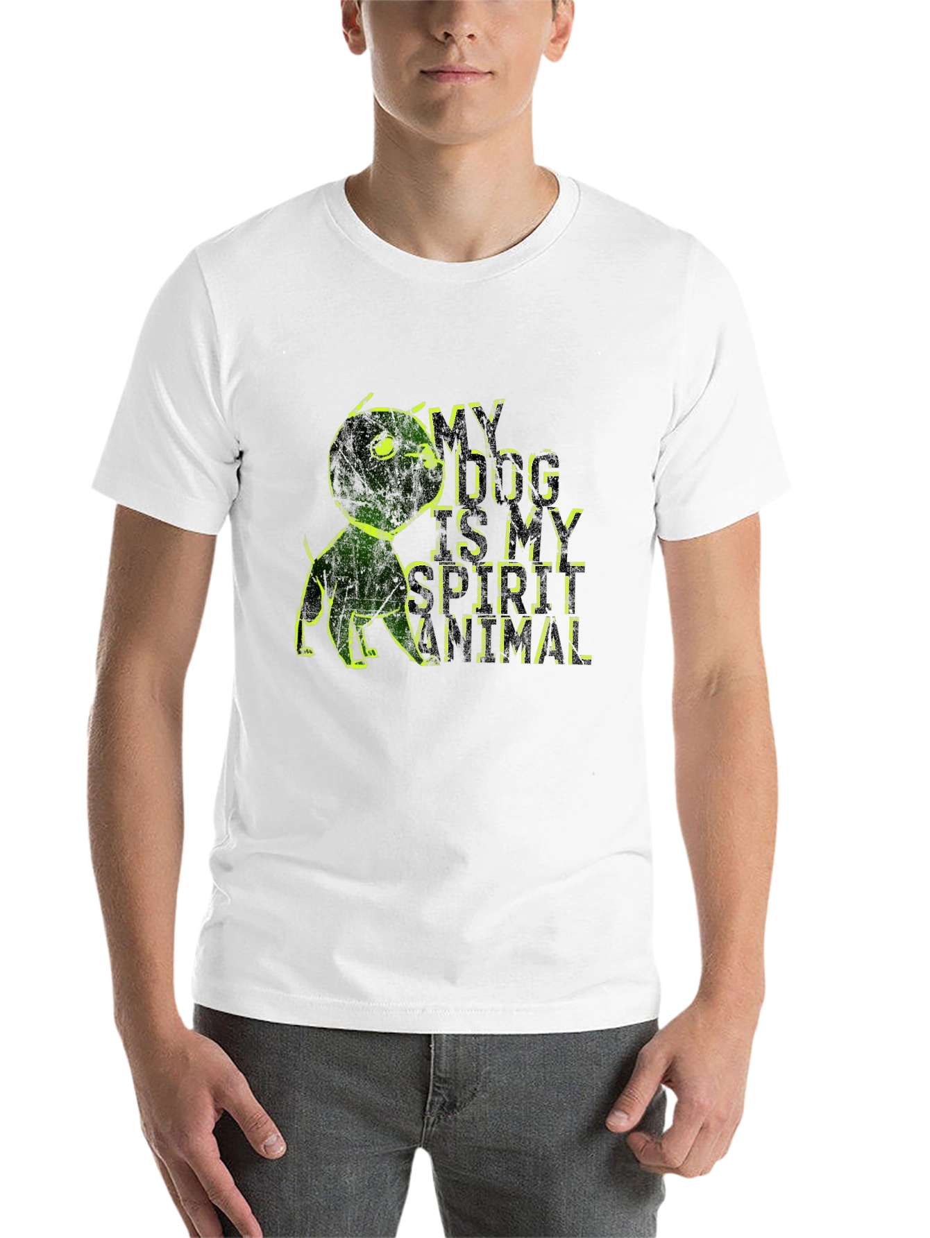 Black My Dog is My Spirit Animal Graphic Tee - Black Cotton Casual Wear view 14