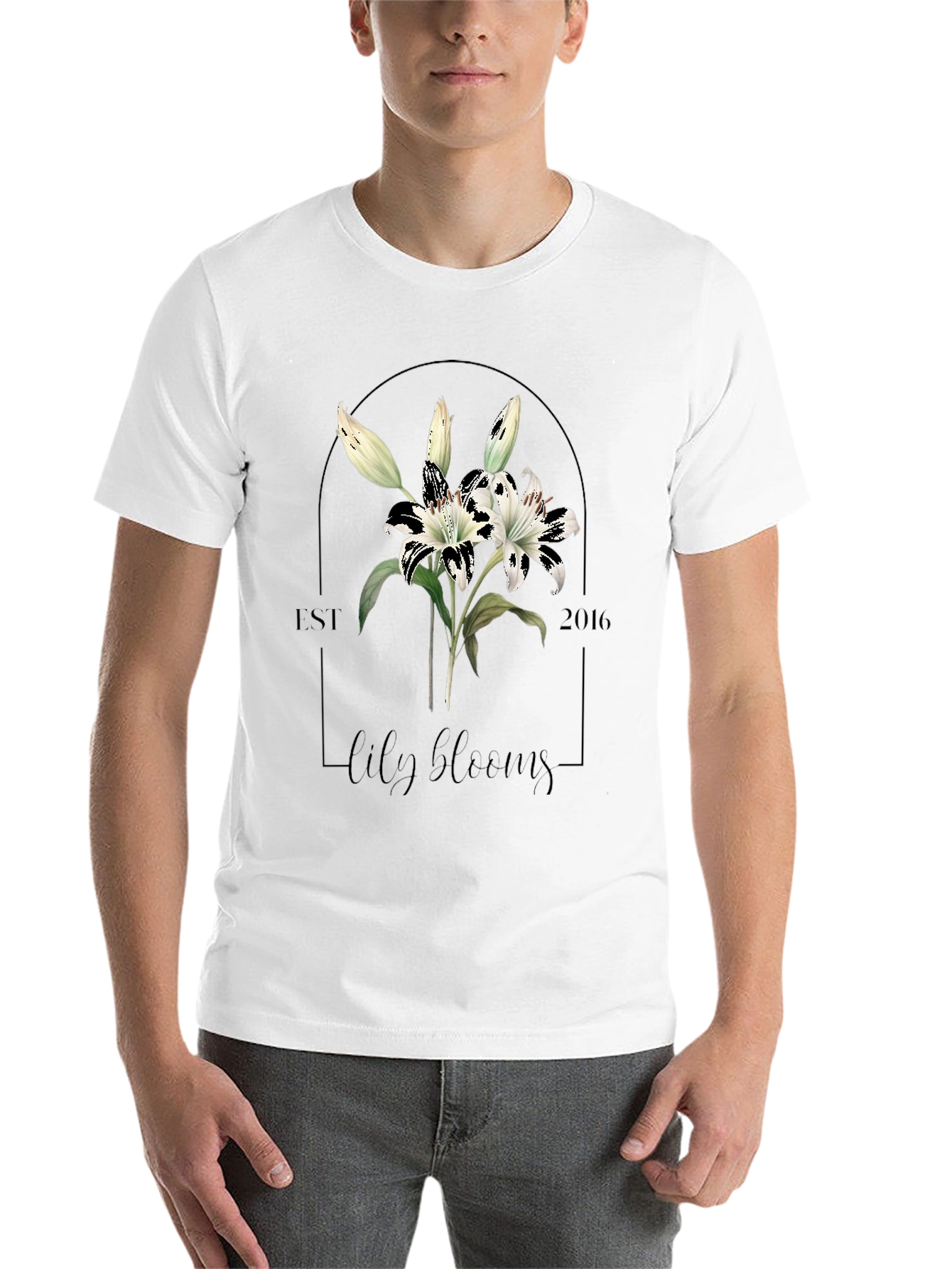 Black Lily Blooms Graphic Tee - Black view 14