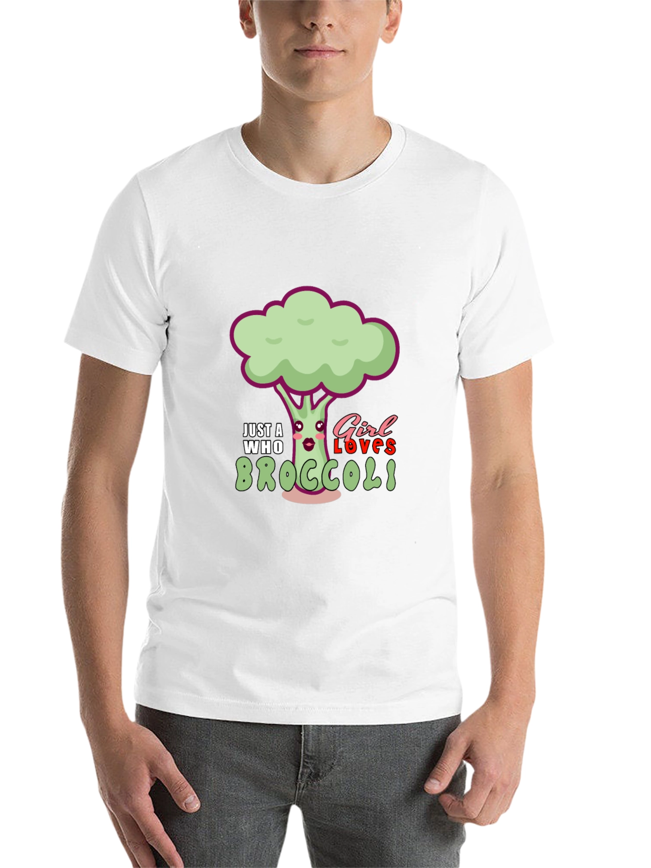 Black Just A Girl Who Loves Broccoli T-Shirt view 14