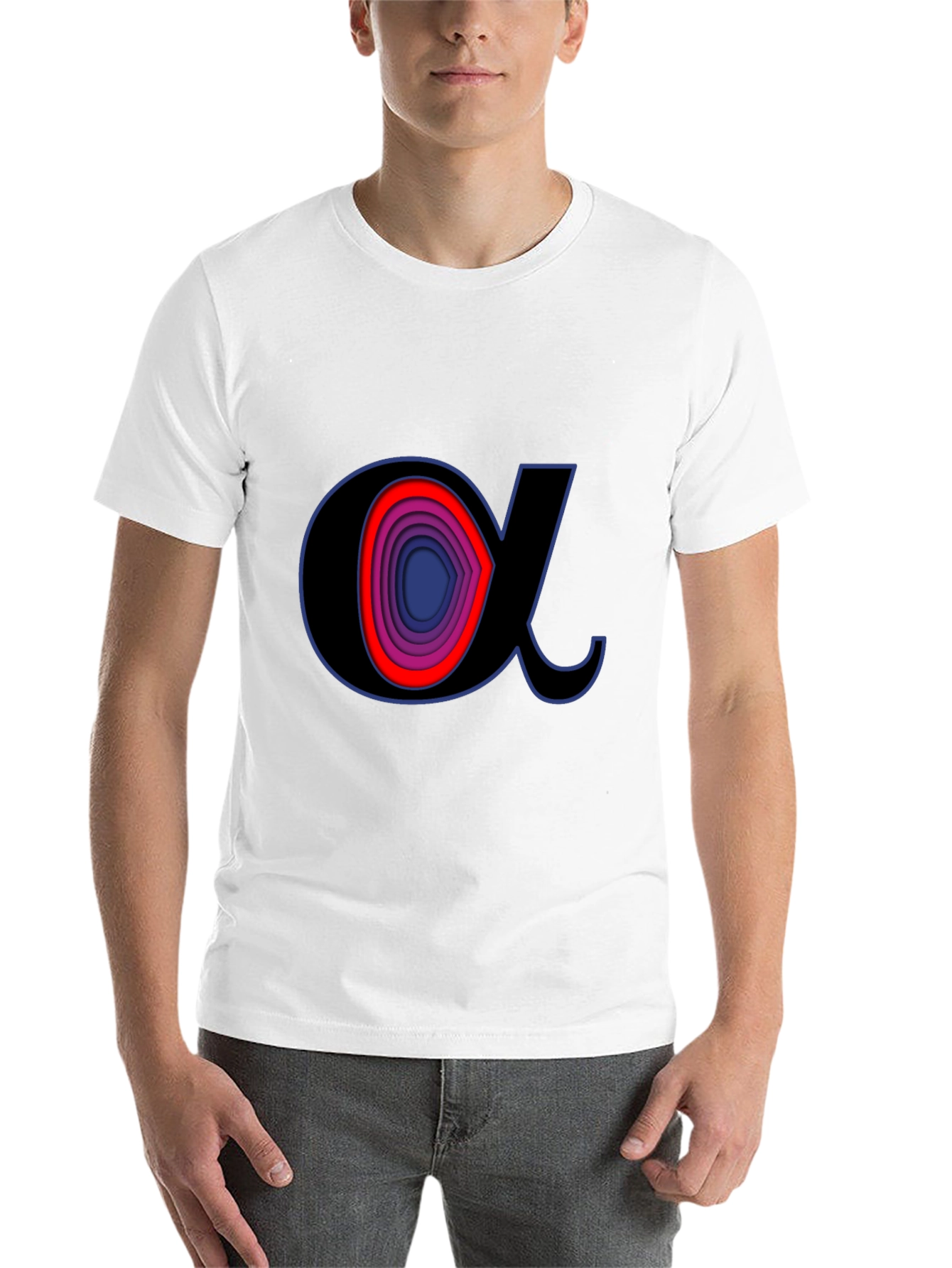 Alpha Symbol Graphic Tee - Stylish Black T-Shirt - 14