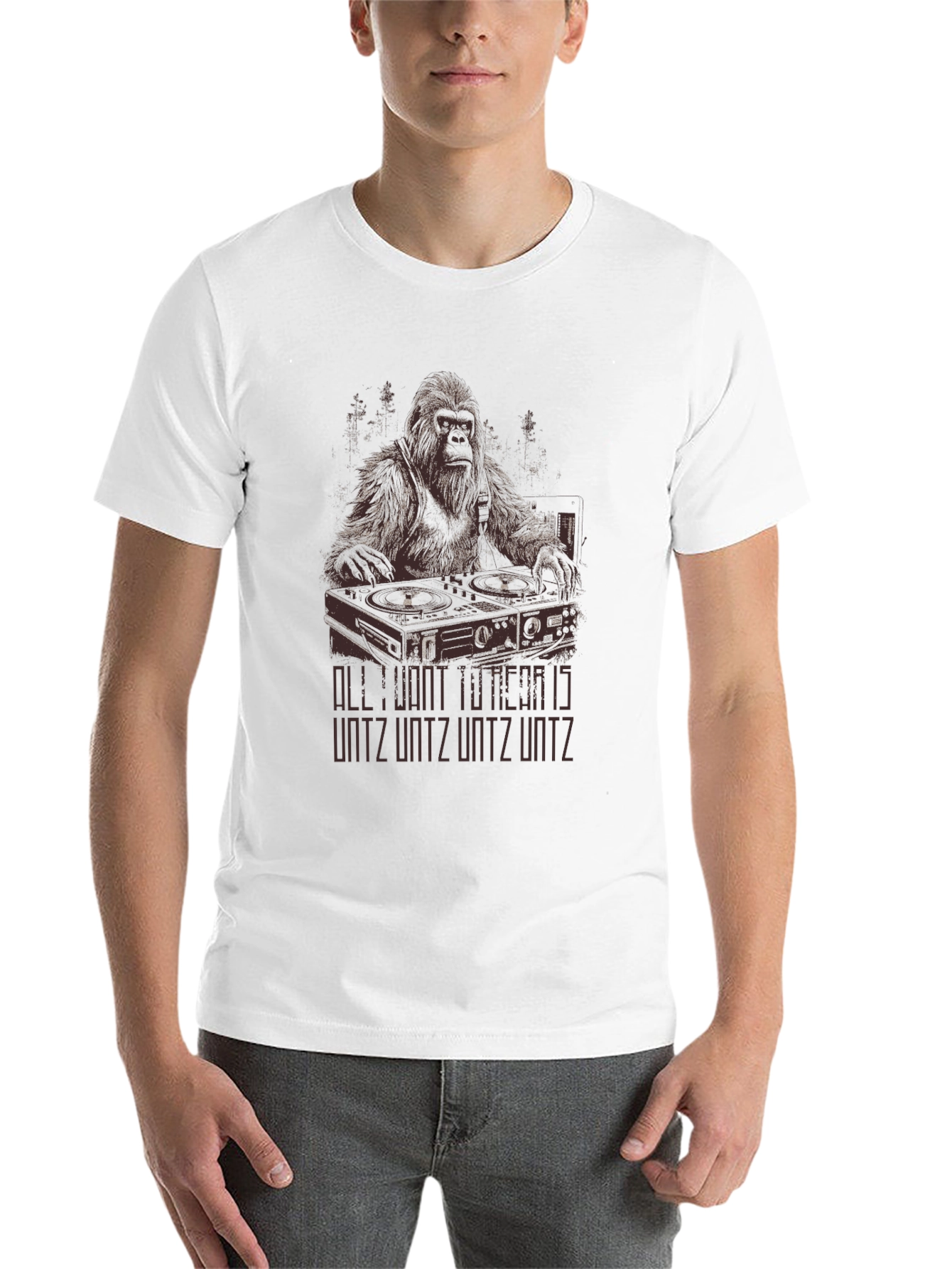 Black DJ Bigfoot Graphic Tee - Untz Untz Untz view 14