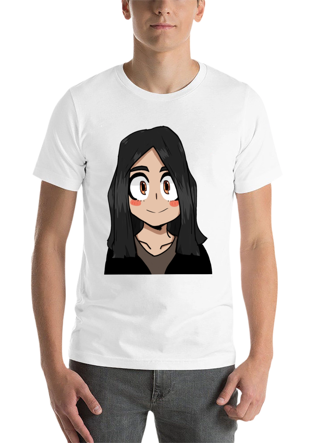 Black Anime Girl Graphic Black T-Shirt view 14