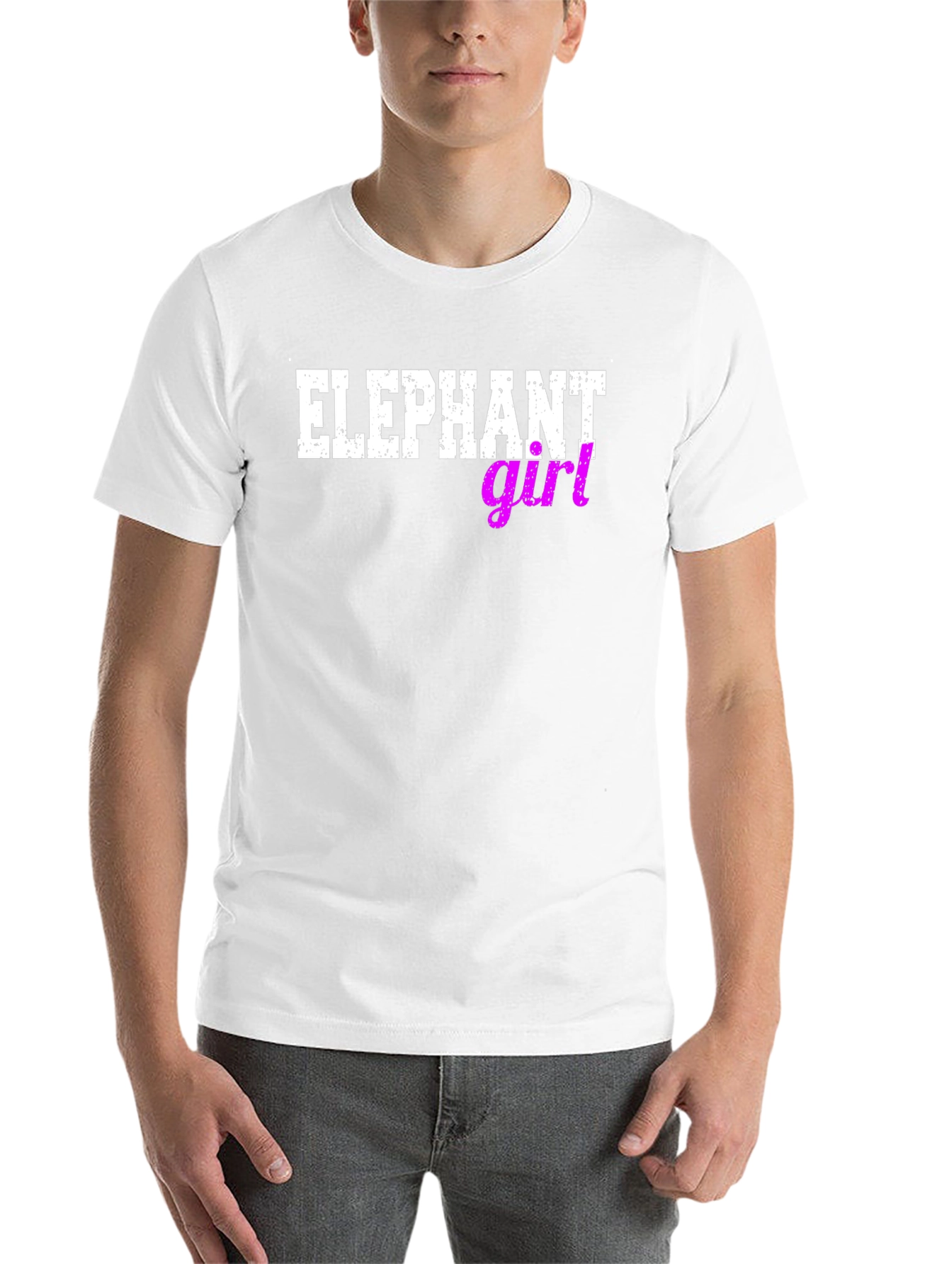 Black Elephant Girl Graphic Tee - Novelty Print Black T-Shirt view 14