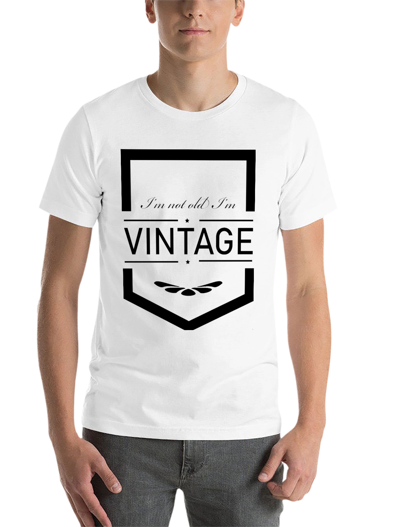 Black Vintage Style Graphic Tee - Not Old, Classic! view 14