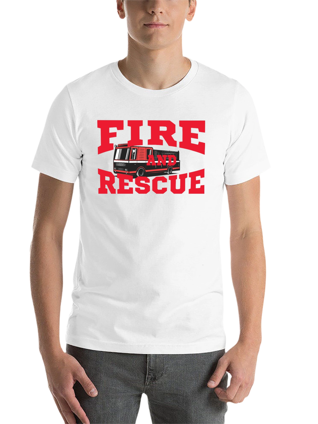 Black Fire and Rescue Graphic T-Shirt view 14