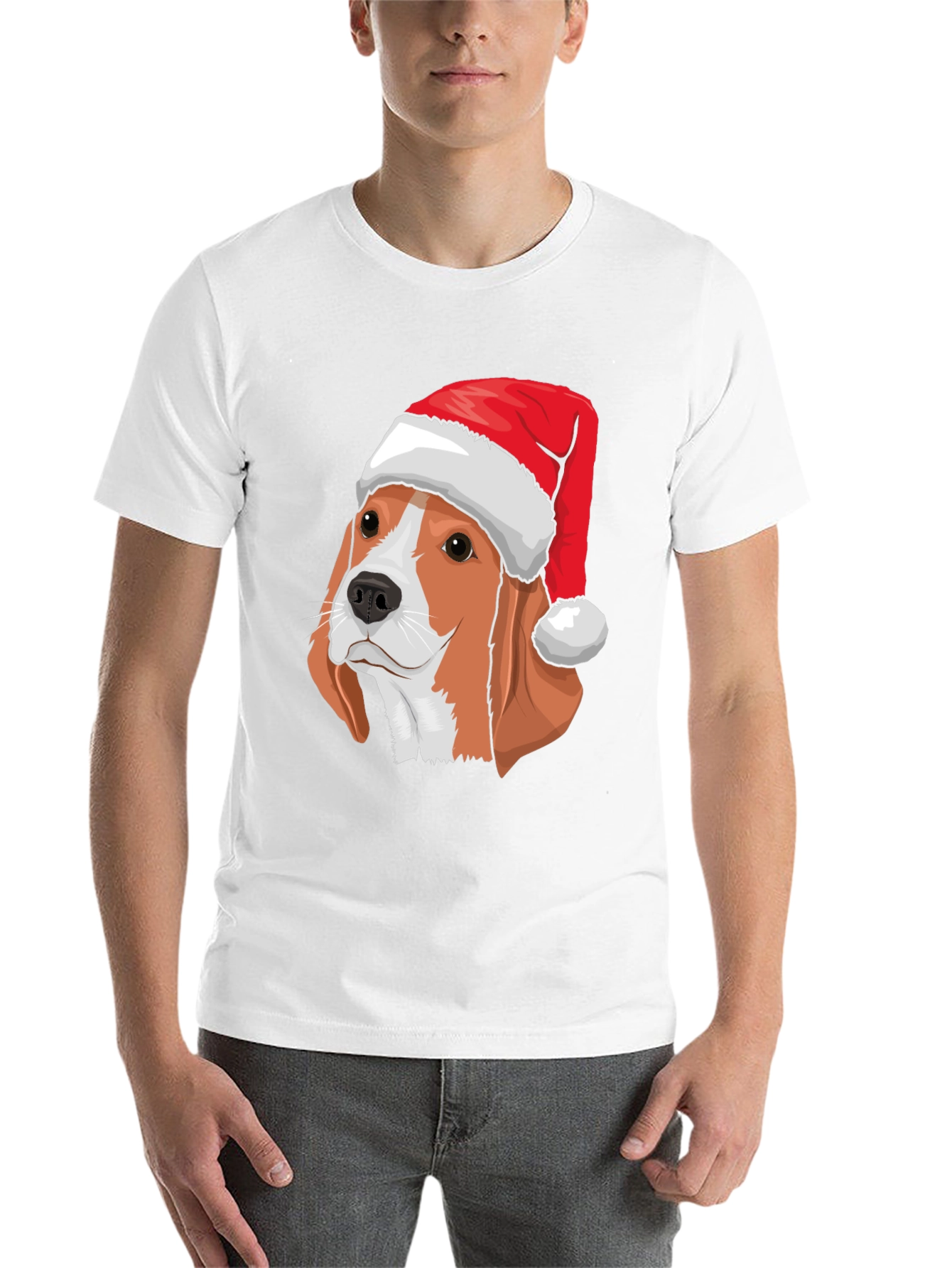 Black Festive Beagle Christmas T-Shirt view 14