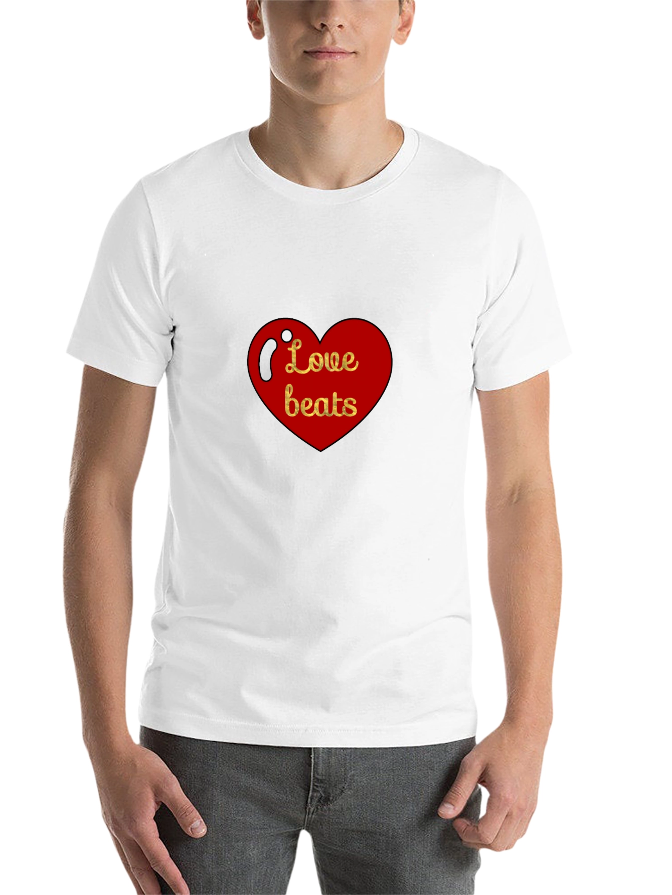 Black Love Beats Heart Graphic Black T-Shirt view 14