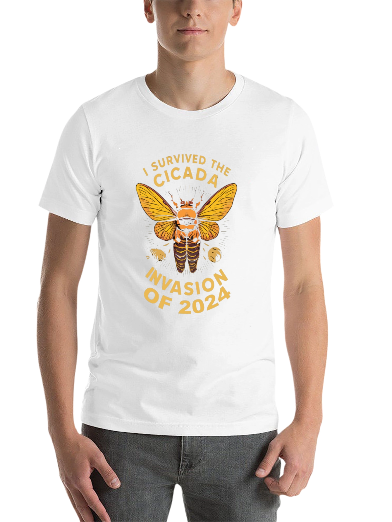 Black I Survived the Cicada Invasion of 2024 T-Shirt view 14