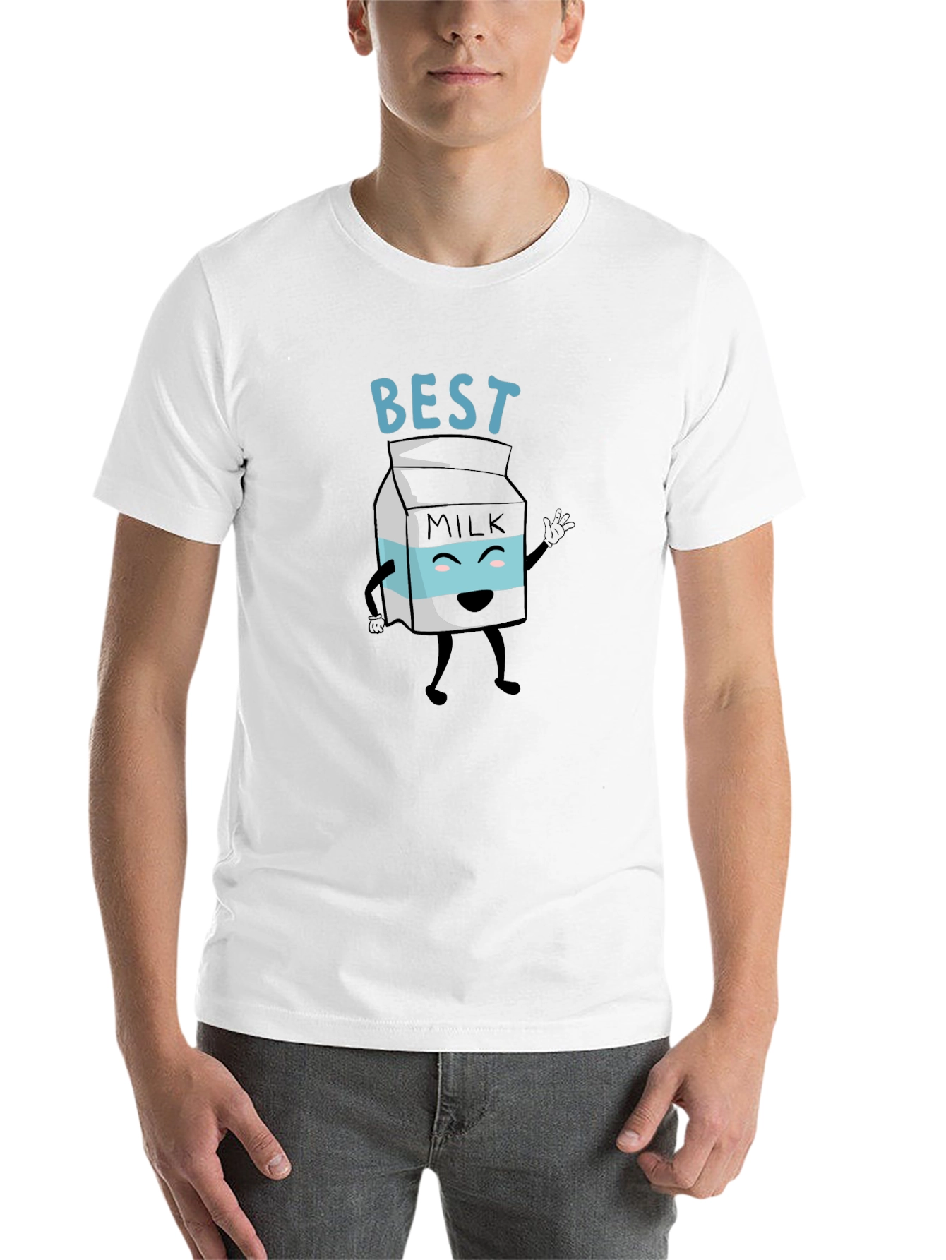 Black Best Milk Cartoon Graphic Tee view 14
