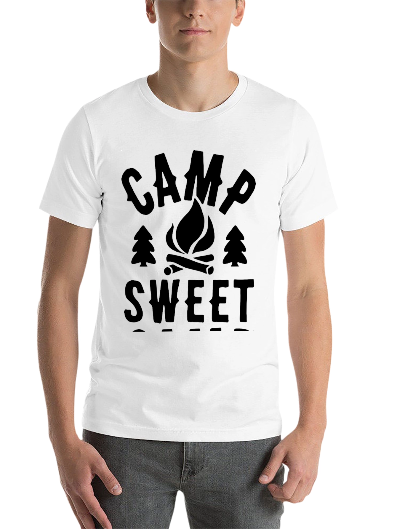 Black Camp Sweet T-Shirt - Black Camping Shirt view 14