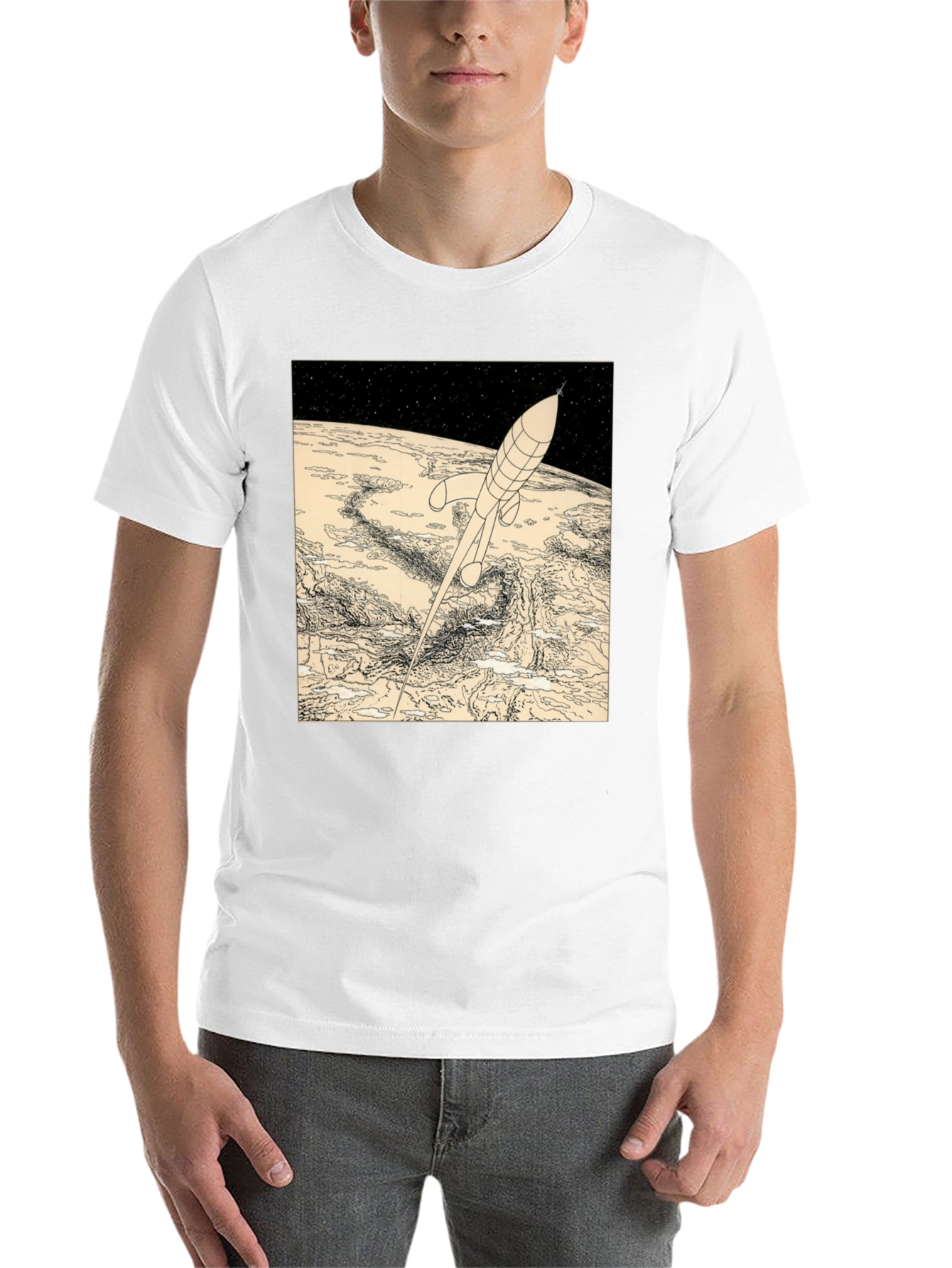 Black Retro Rocket T-Shirt - Vintage Space Design view 14
