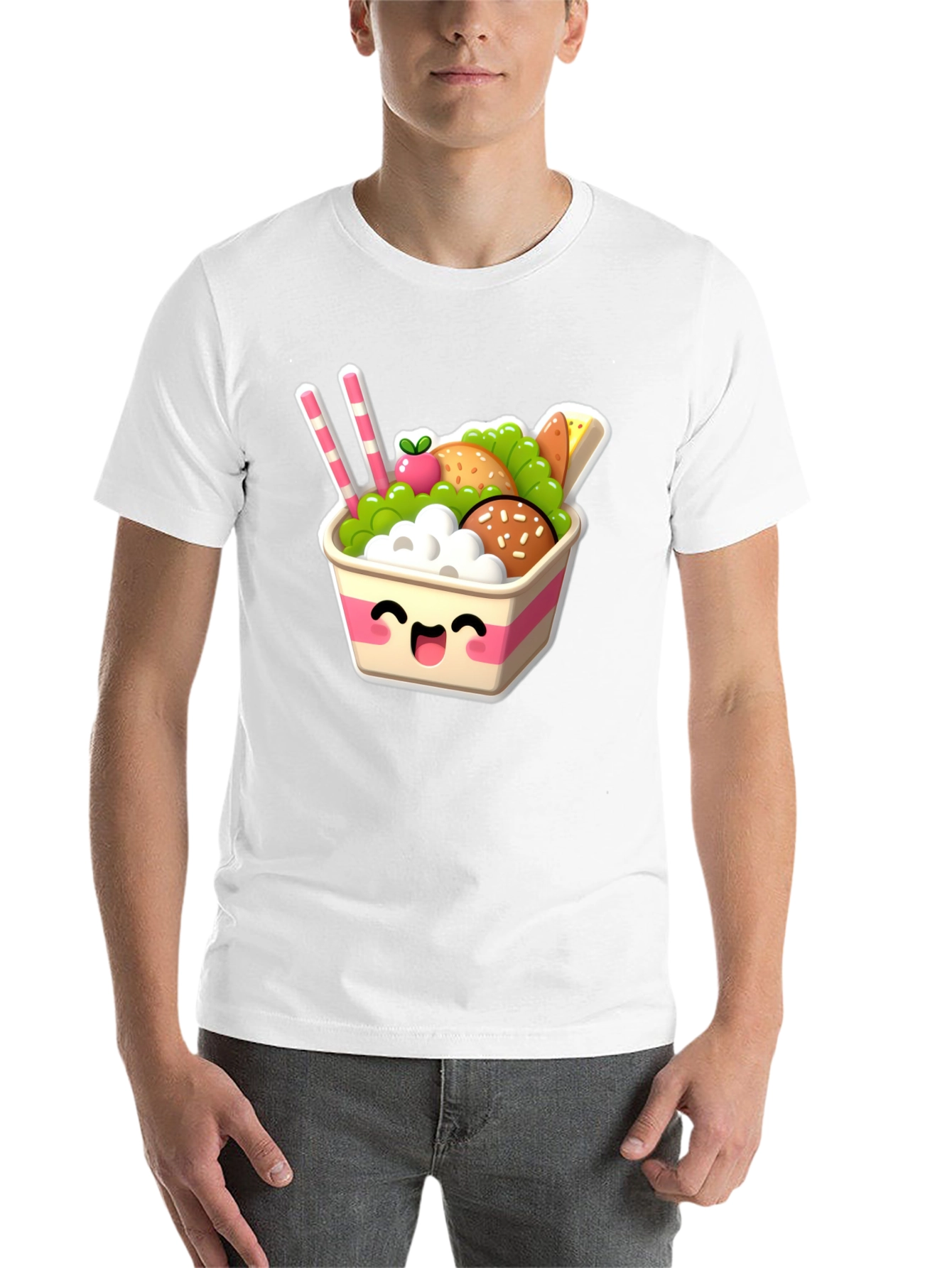 Black Kawaii Food Bowl Graphic Tee - Cute Comfort Style view 14
