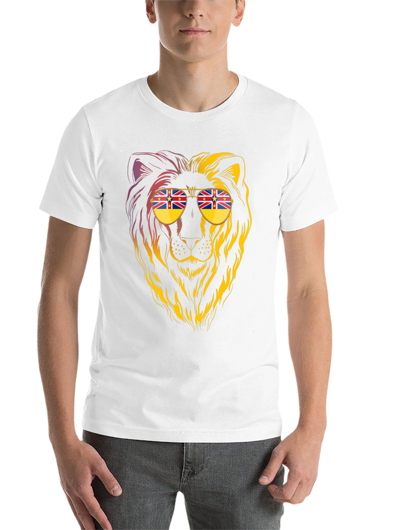 Black Lion Sunglasses Graphic Tee - Cool & Unique Design view 14