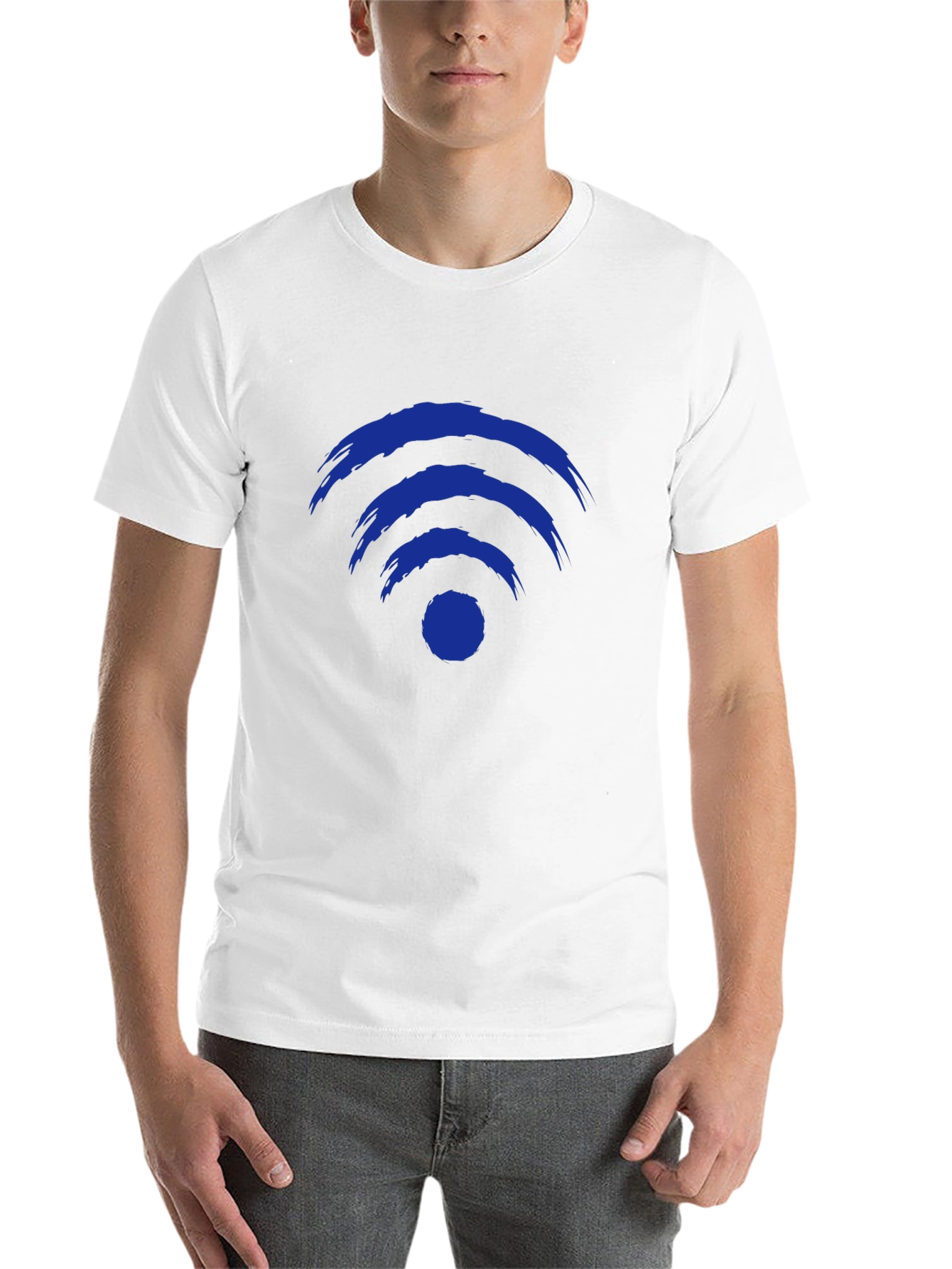 Black Abstract WiFi Symbol Graphic Tee - Black view 14