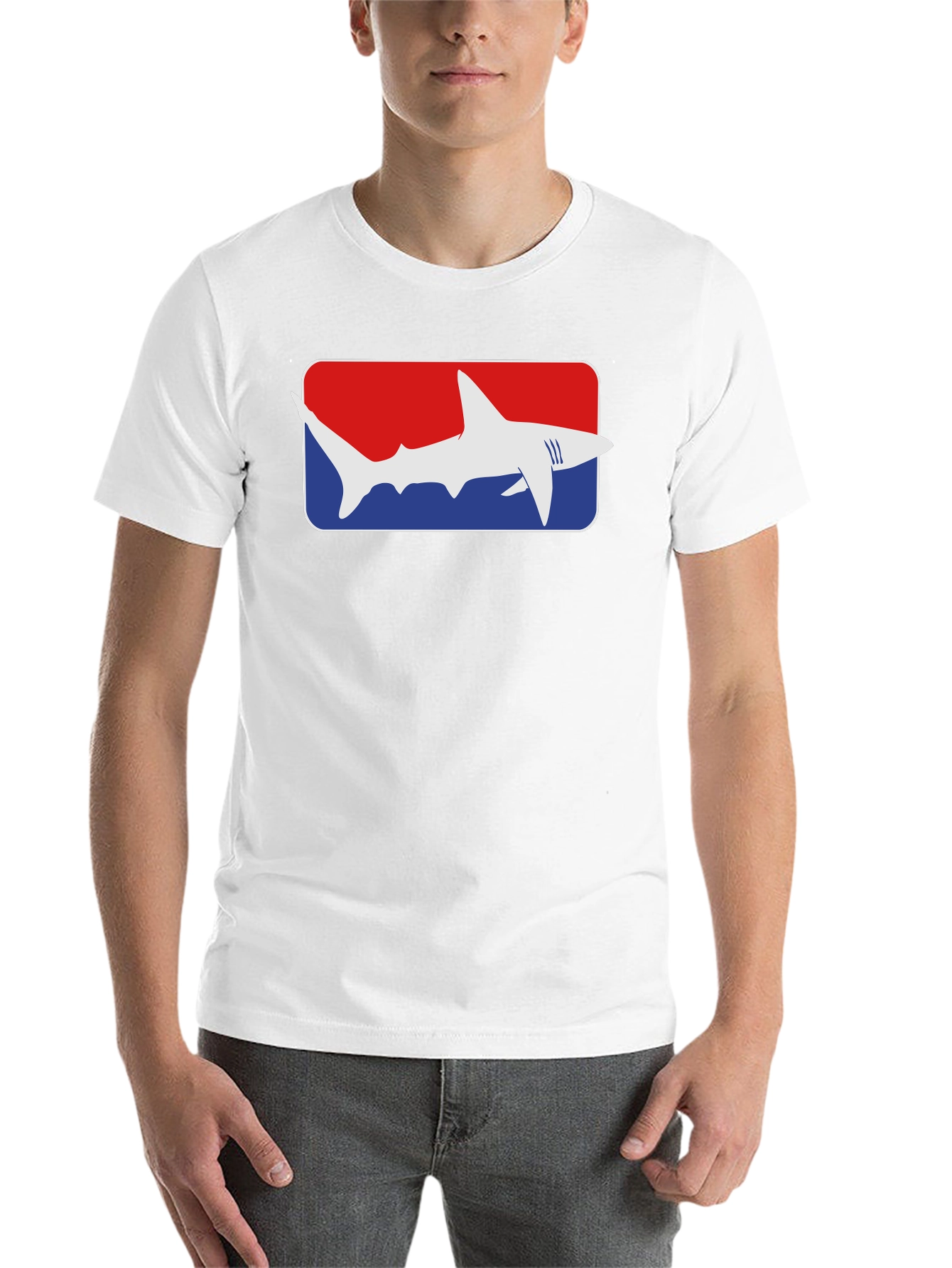 Black Shark Graphic Tee - Red White and Blue view 14