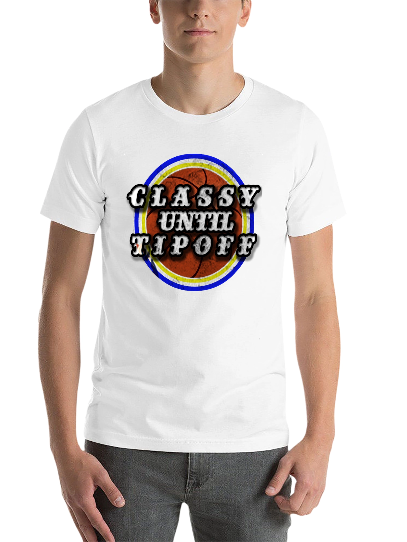 Black Classy Until Tipoff Basketball Graphic Tee view 14