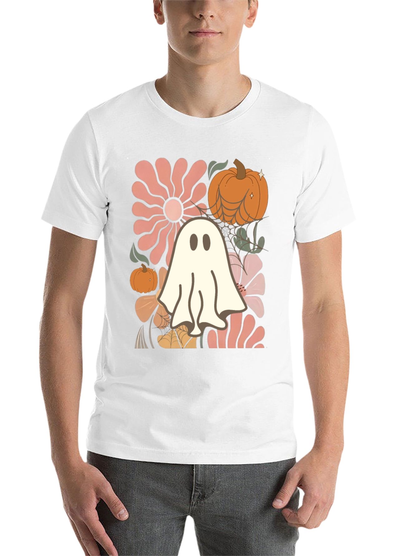 Black Spooky Season Ghost T-Shirt view 14