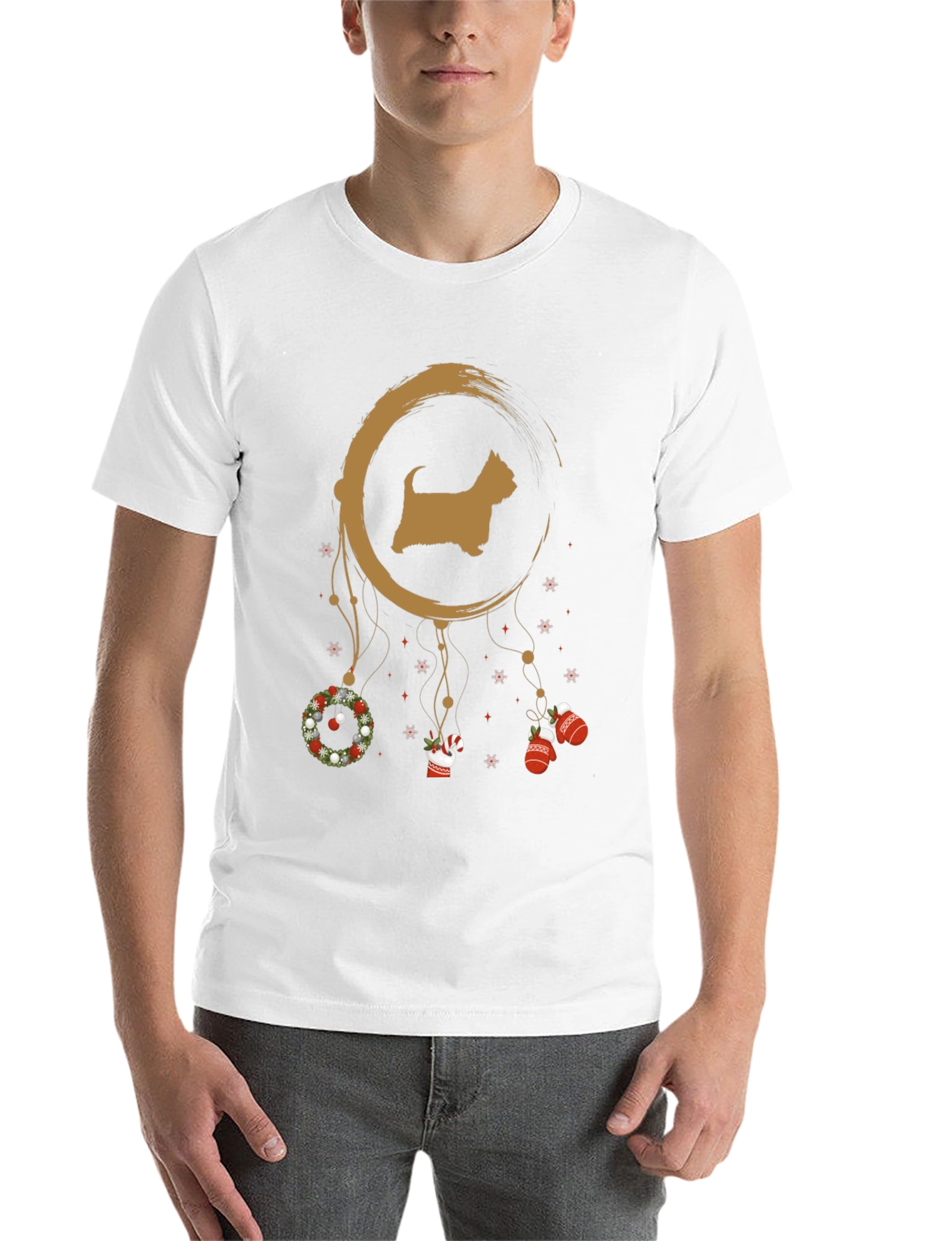 Black Holiday Dog Dreamcatcher Graphic Tee view 14
