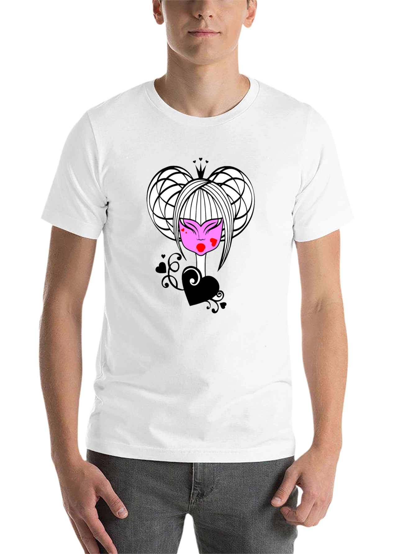 Black Queen of Hearts Graphic Tee - Black view 14