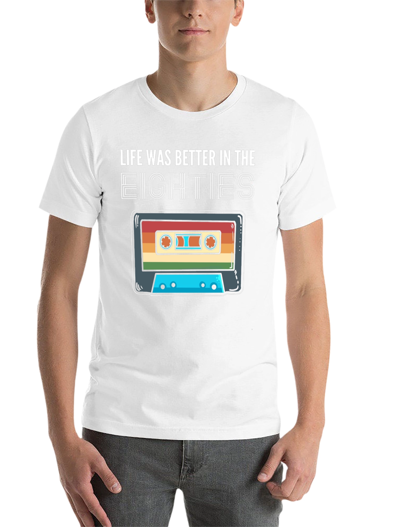 Black Retro 80s Cassette Tape T-Shirt - Life Was Better view 14