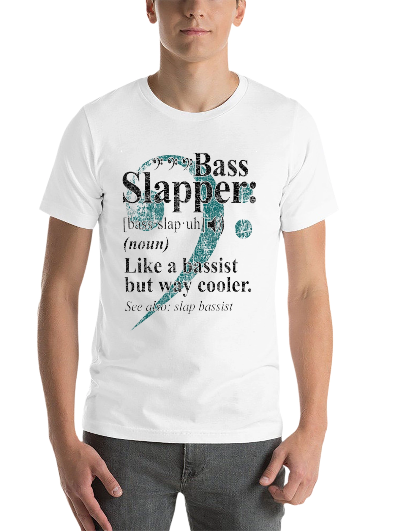 Black Bass Slapper Definition T-Shirt Funny Musician Tee view 14