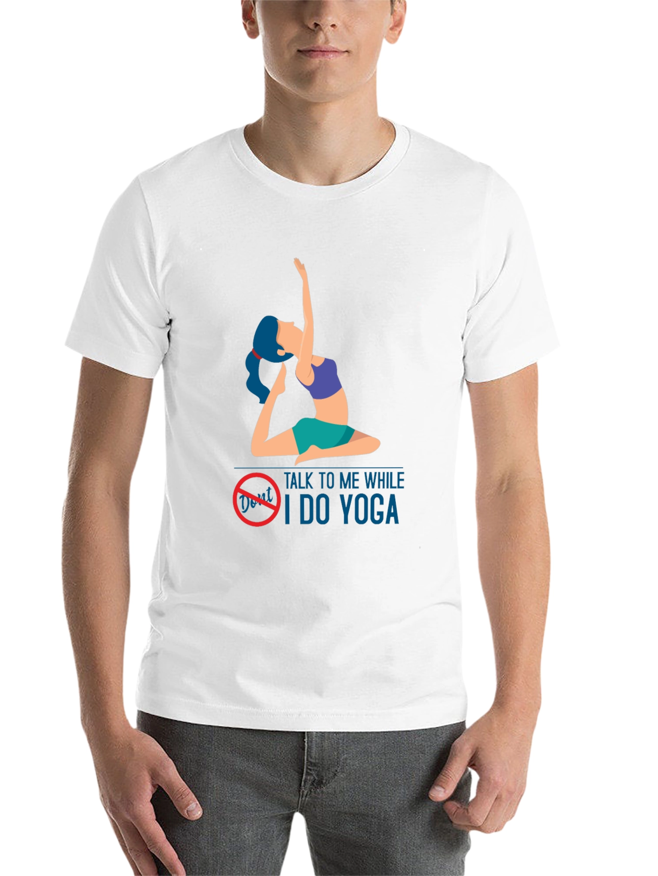 Black Yoga Lover T-Shirt: Don't Talk to Me While I Do Yoga view 14