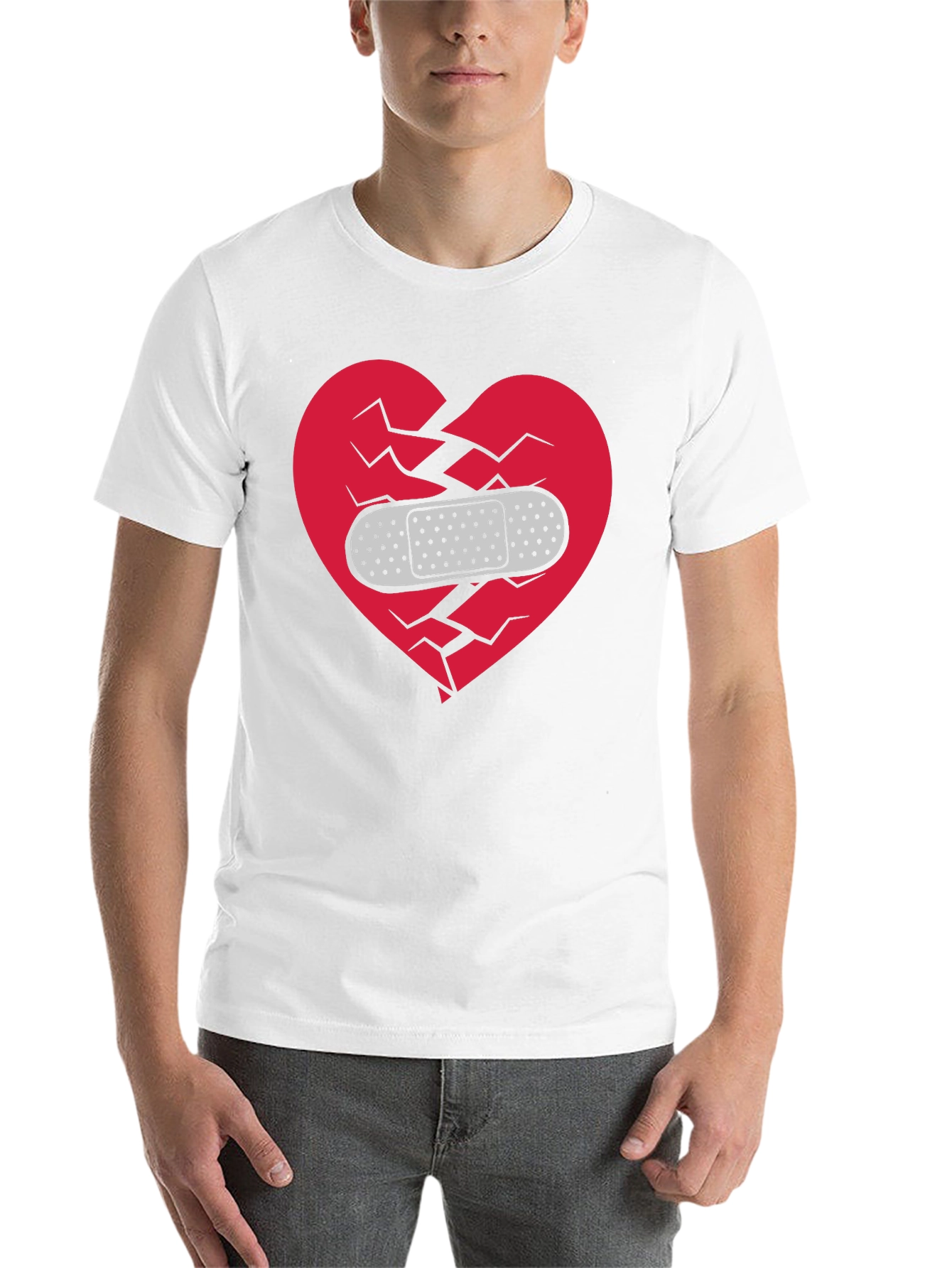 Black Broken Heart Healed T-Shirt - Mens Black Graphic Tee view 14