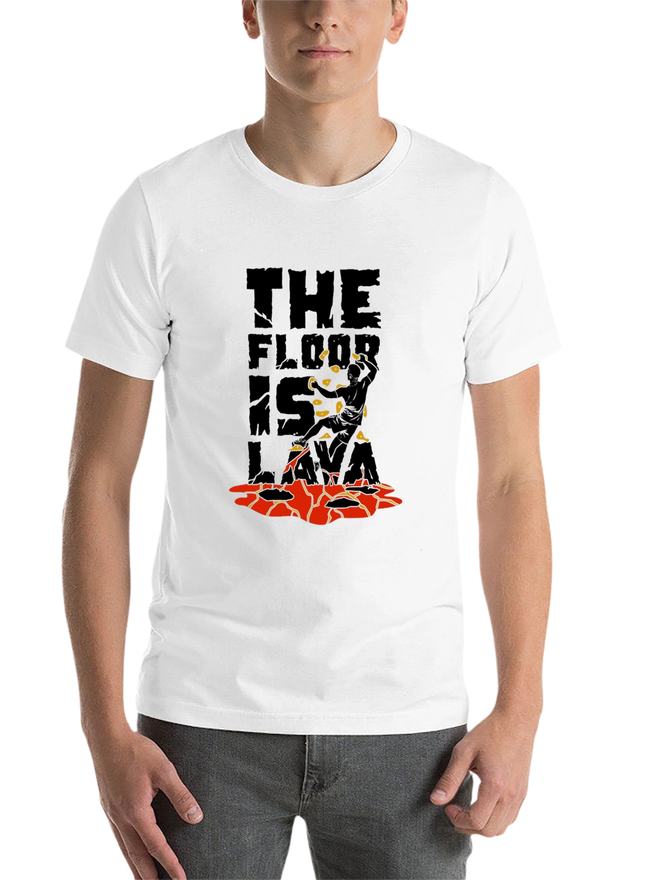 Black The Floor is Lava Graphic T-Shirt view 14