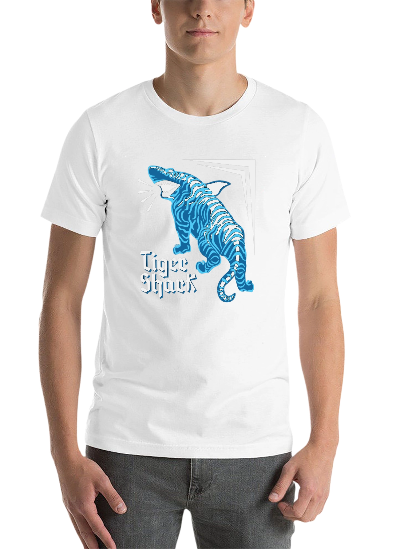 Black Tiger Shark Graphic Tee - Novelty Shirt view 14