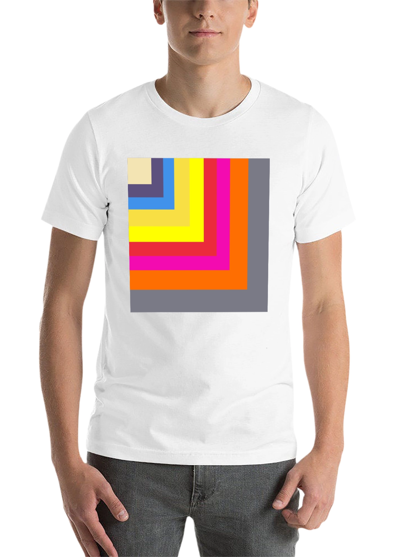 Black Geometric Block T-Shirt view 14