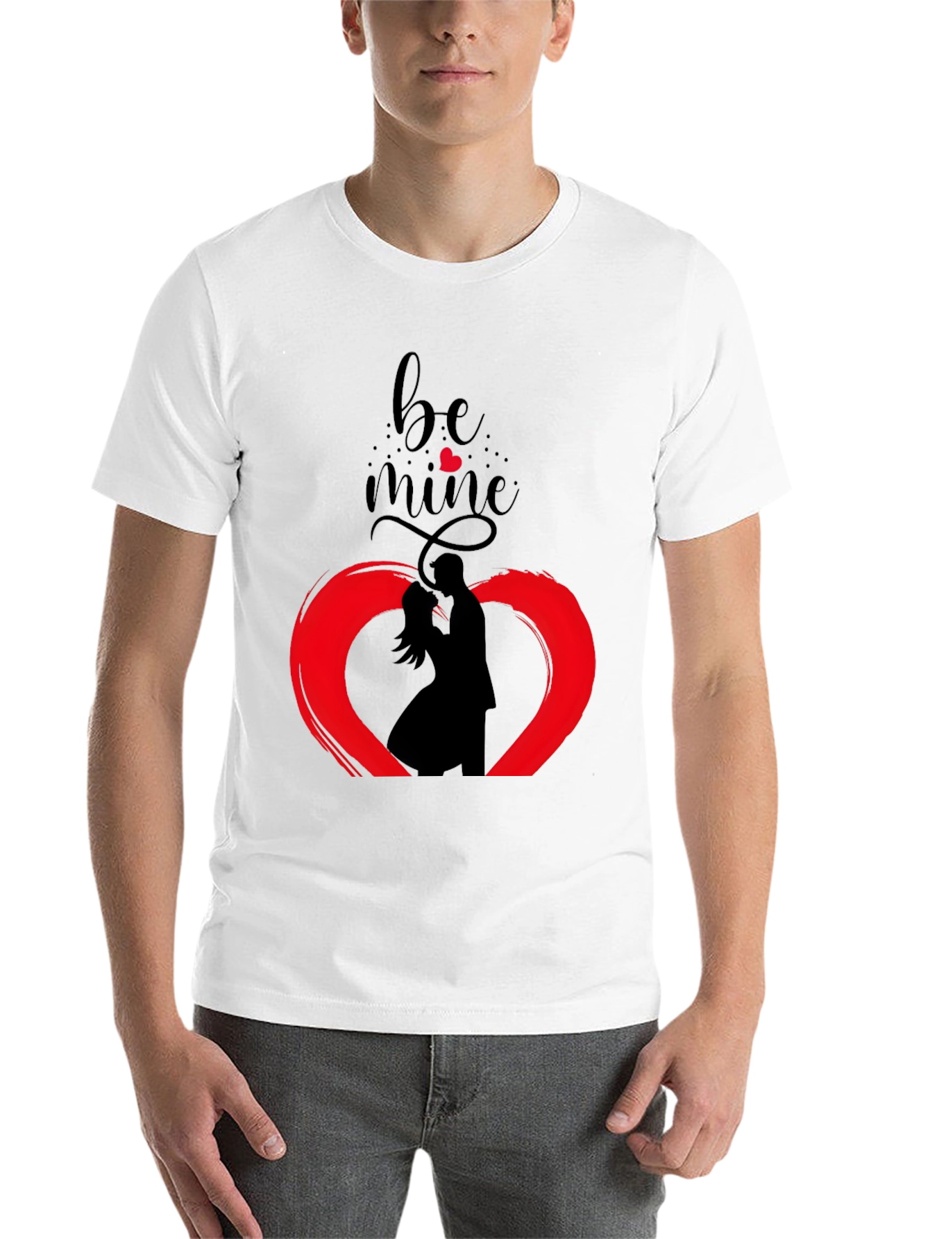 Black Be Mine Valentine's Graphic Tee - Stylish Black Cotton view 14