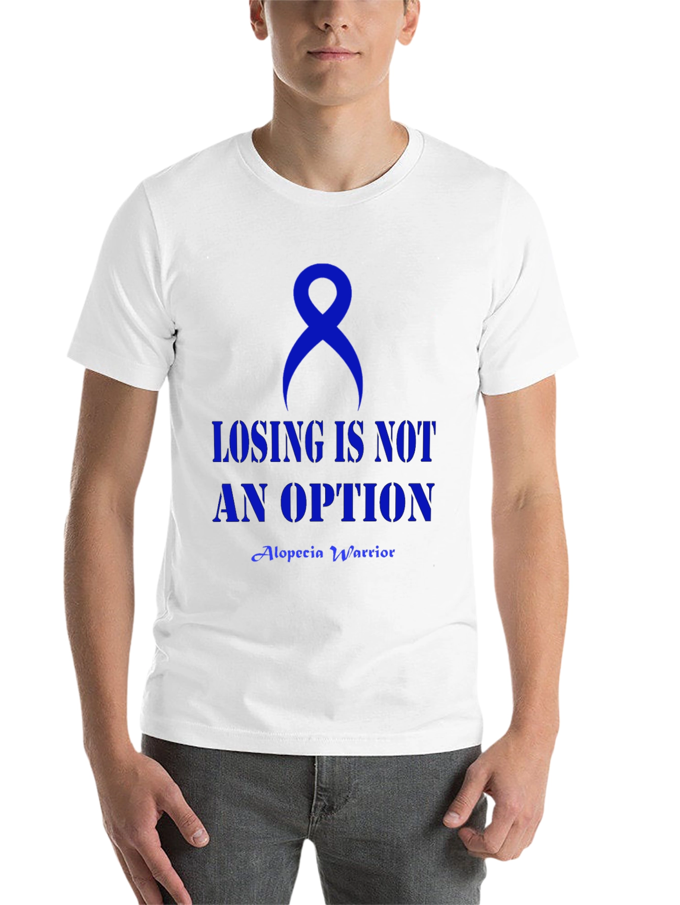 Black Alopecia Warrior T-Shirt: Losing is Not an Option view 14