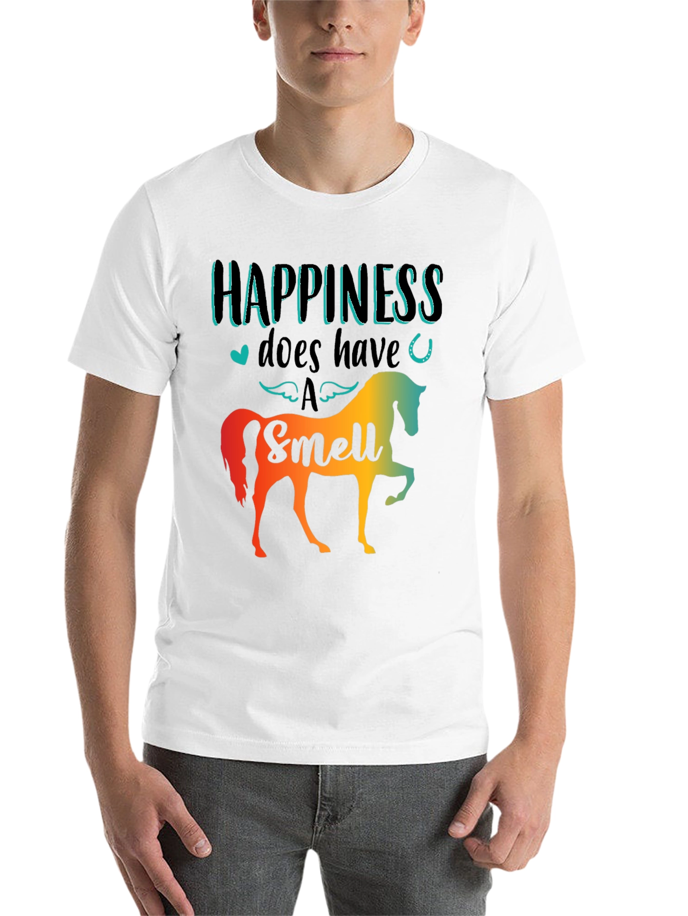 Black Happiness Has a Smell Horse T-Shirt view 14