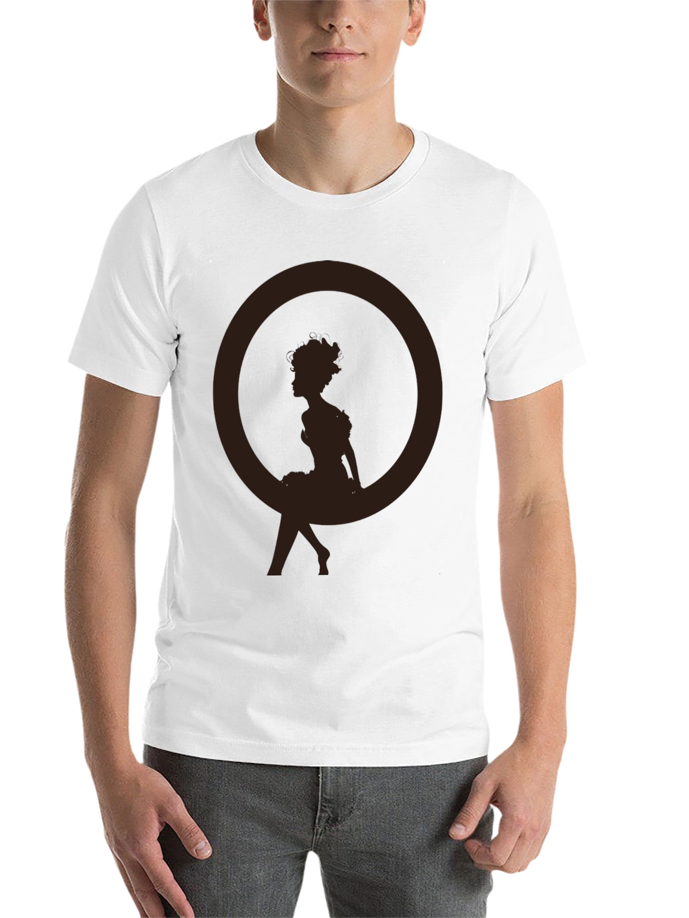 Black Silhouette Girl Tee - Casual Graphic T-Shirt view 14