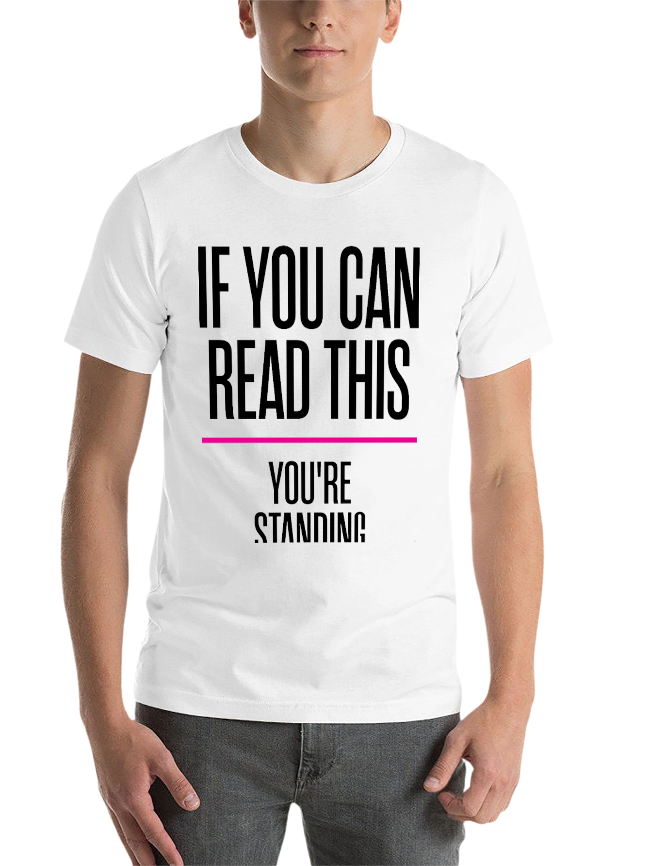 Black Humorous "If You Can Read This" Graphic T-Shirt view 14
