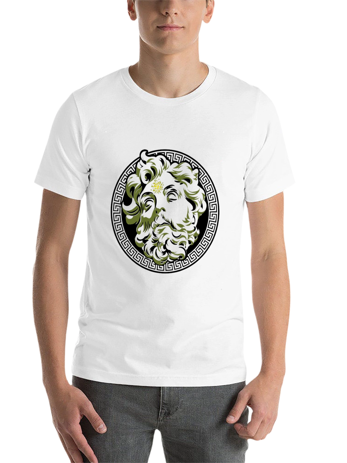 Black Greek God Medusa Graphic Tee - Black view 14