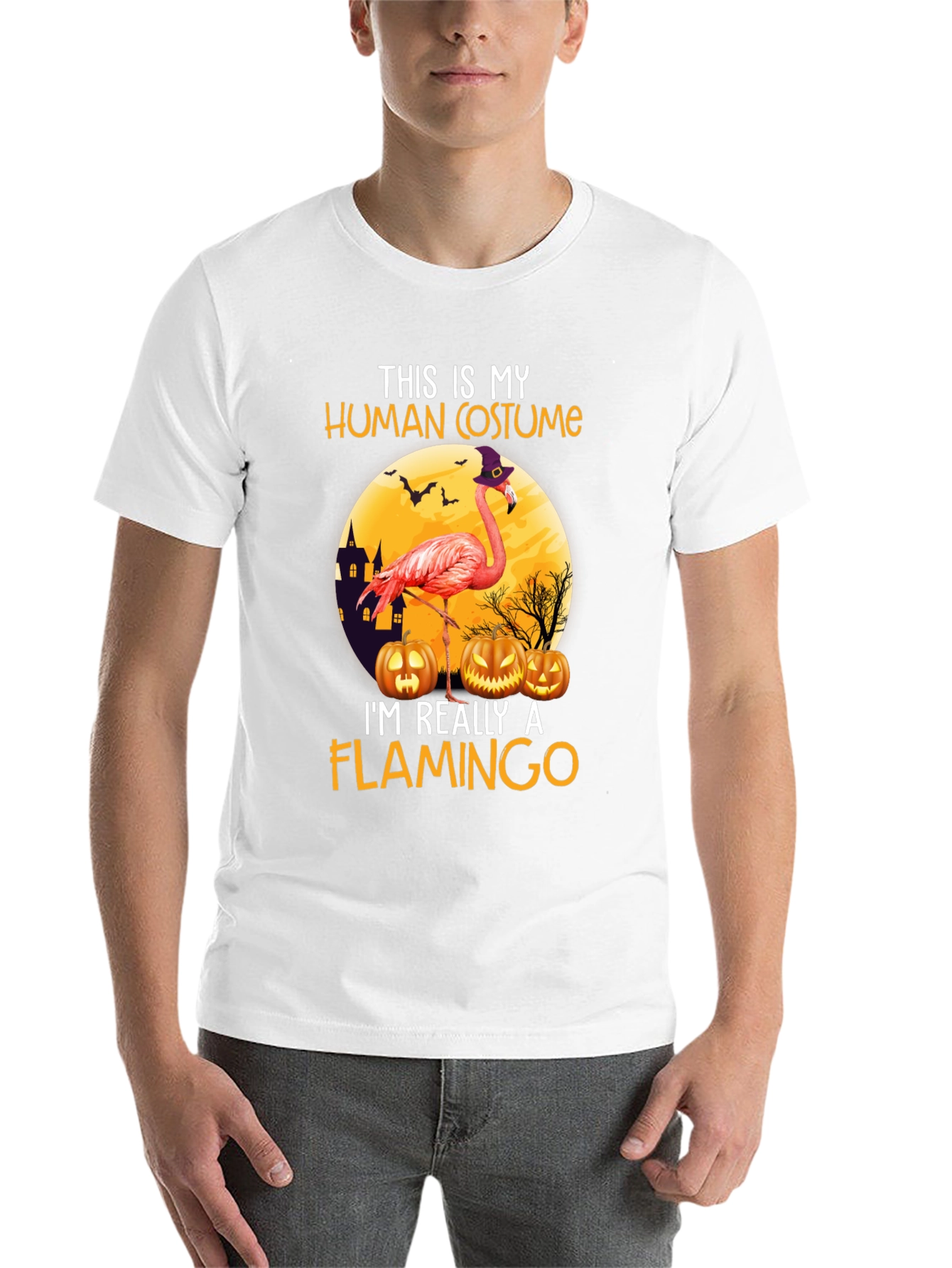 Black Flamingo Halloween Costume T-Shirt view 14